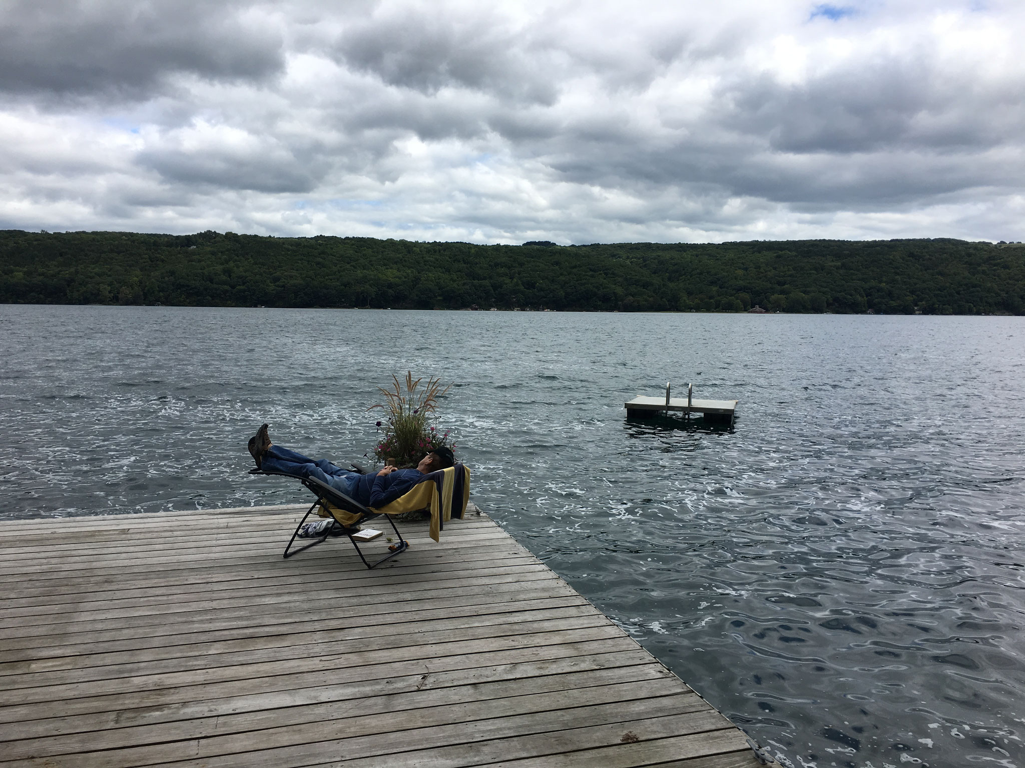 John on a cloudy day, Skaneateles Lake