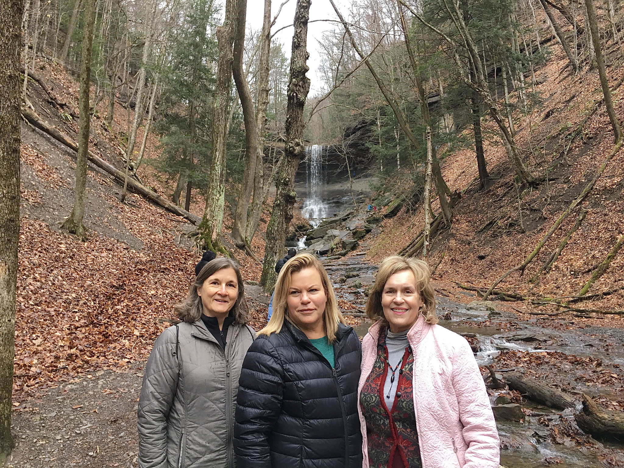 Cyndi, Celeste & Lorraine, Nov. 2020 during covid, at Tinker Falls