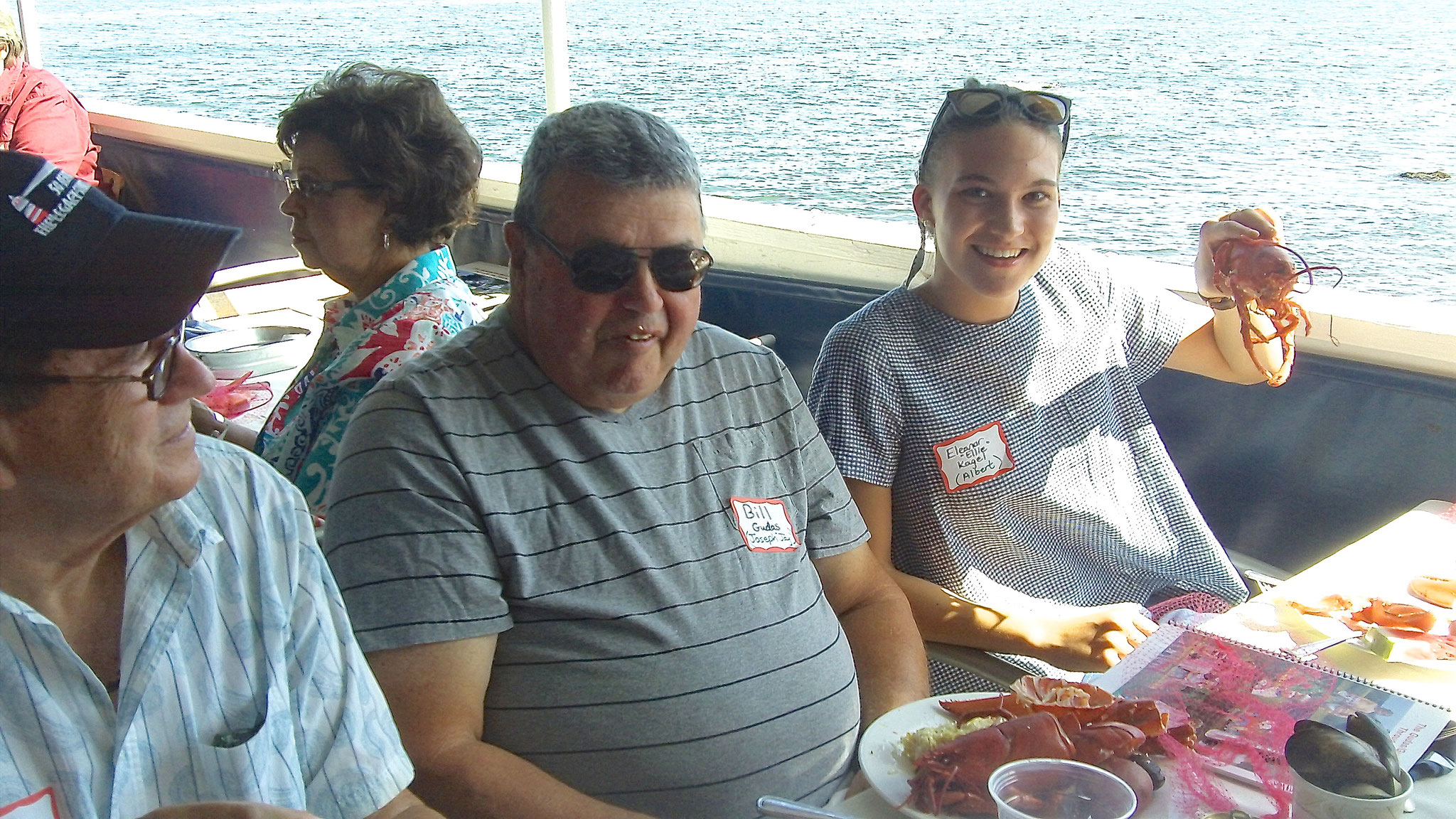 Bill (Jay's son) & Ellie Kagl (Albert's granddaughter) eating lobster together!