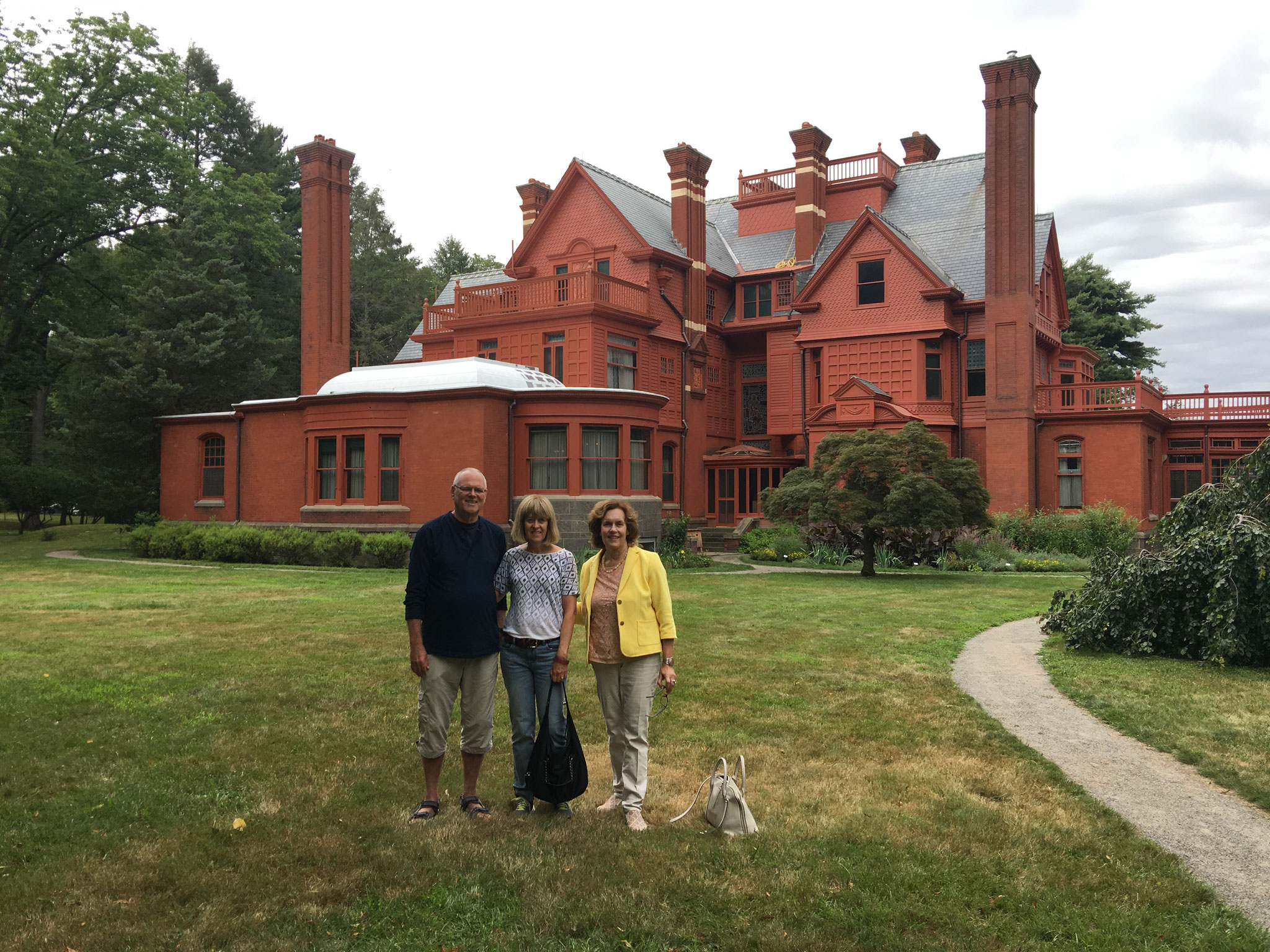 Bernd, Nancy & Lorraine Gudas in front of Glenmont, in Orange NJ