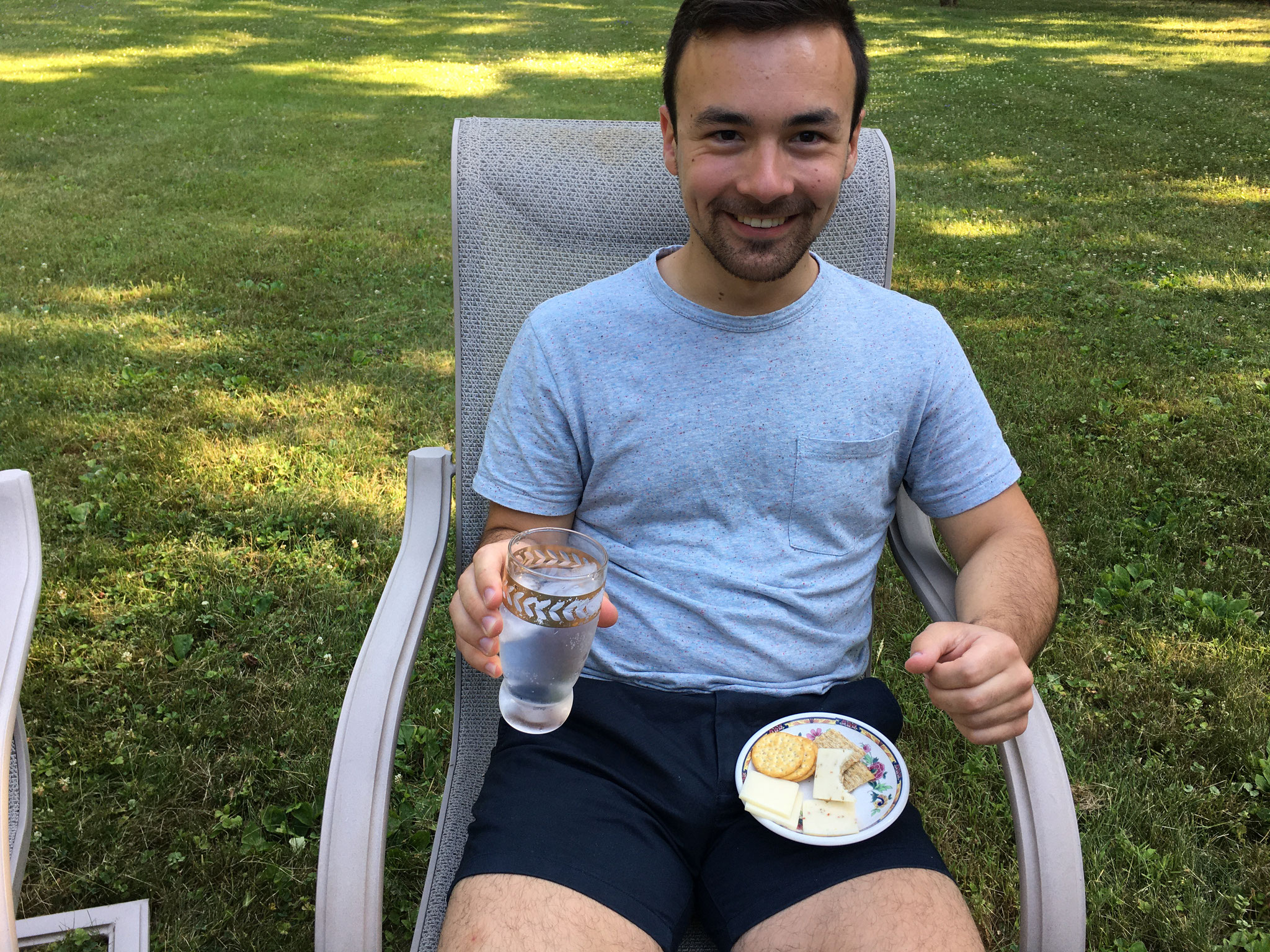 Trevan enjoying his Gin and Titonic drink