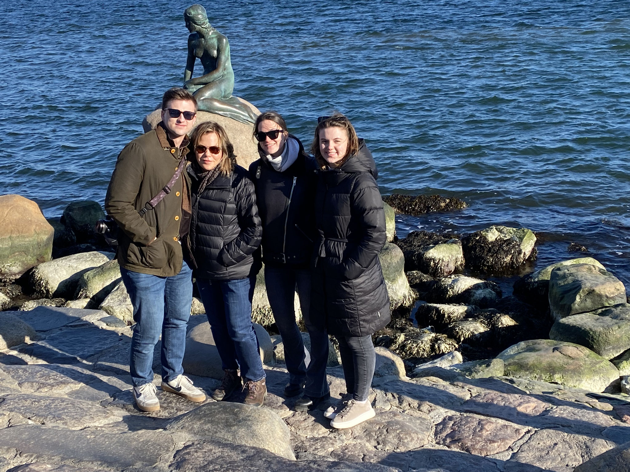 March, 2022!  Jack, Celeste, Ellie & Kate at the Mermaid statue