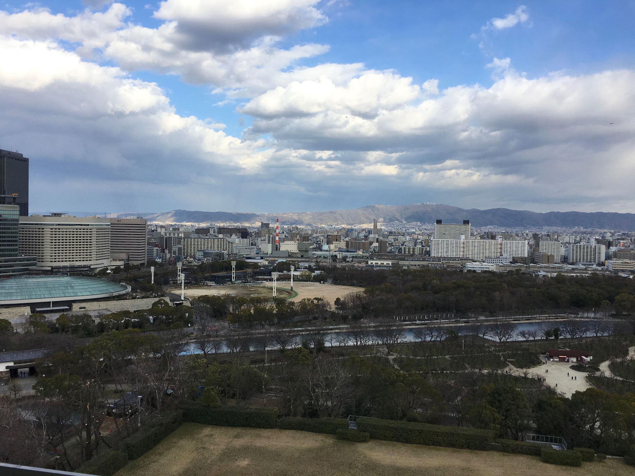 Views from the top of Osaka Castle.