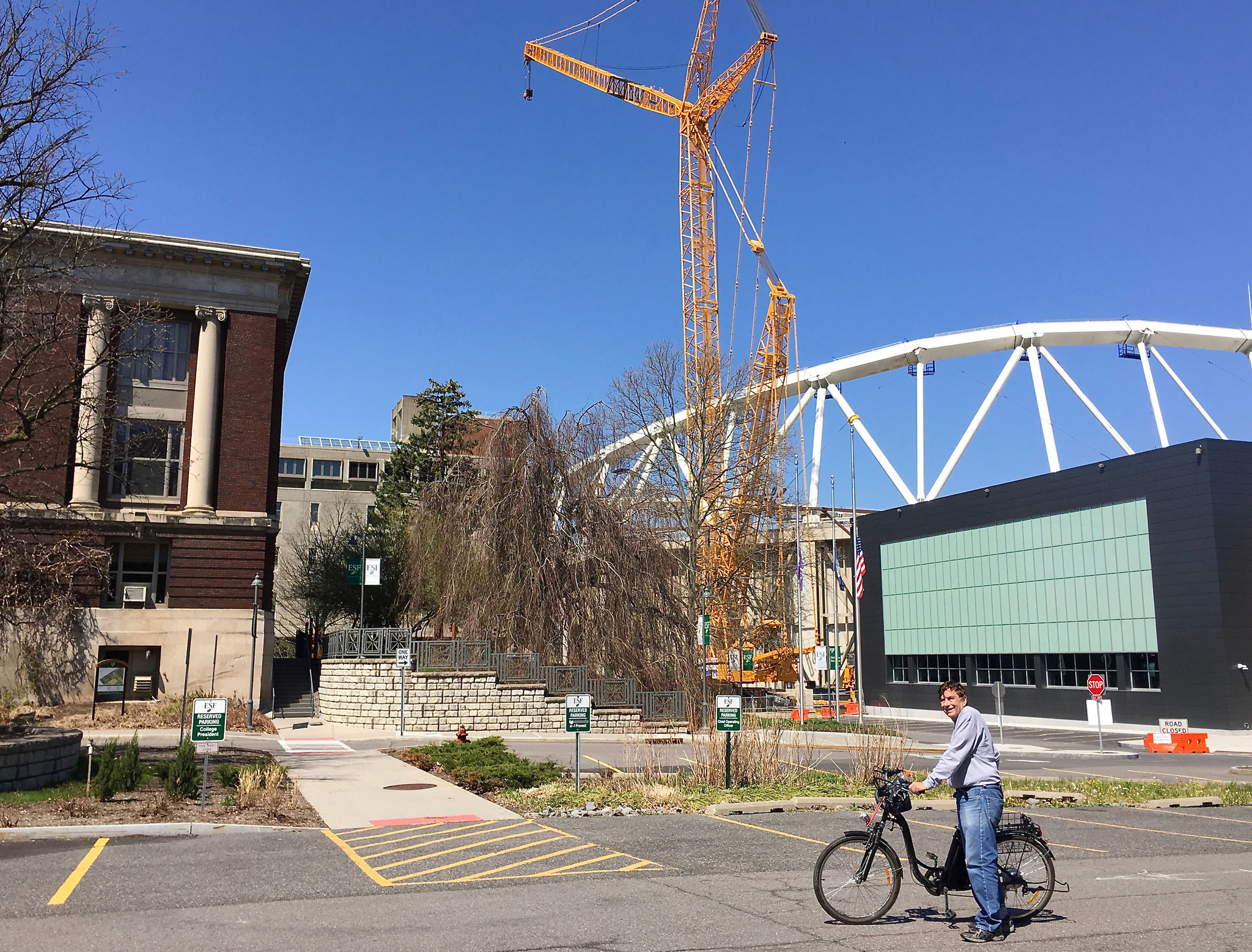 College of Forestry/Envir. Sci. where Lorraine did her NSF summer project, plus the Dome being reconstructed