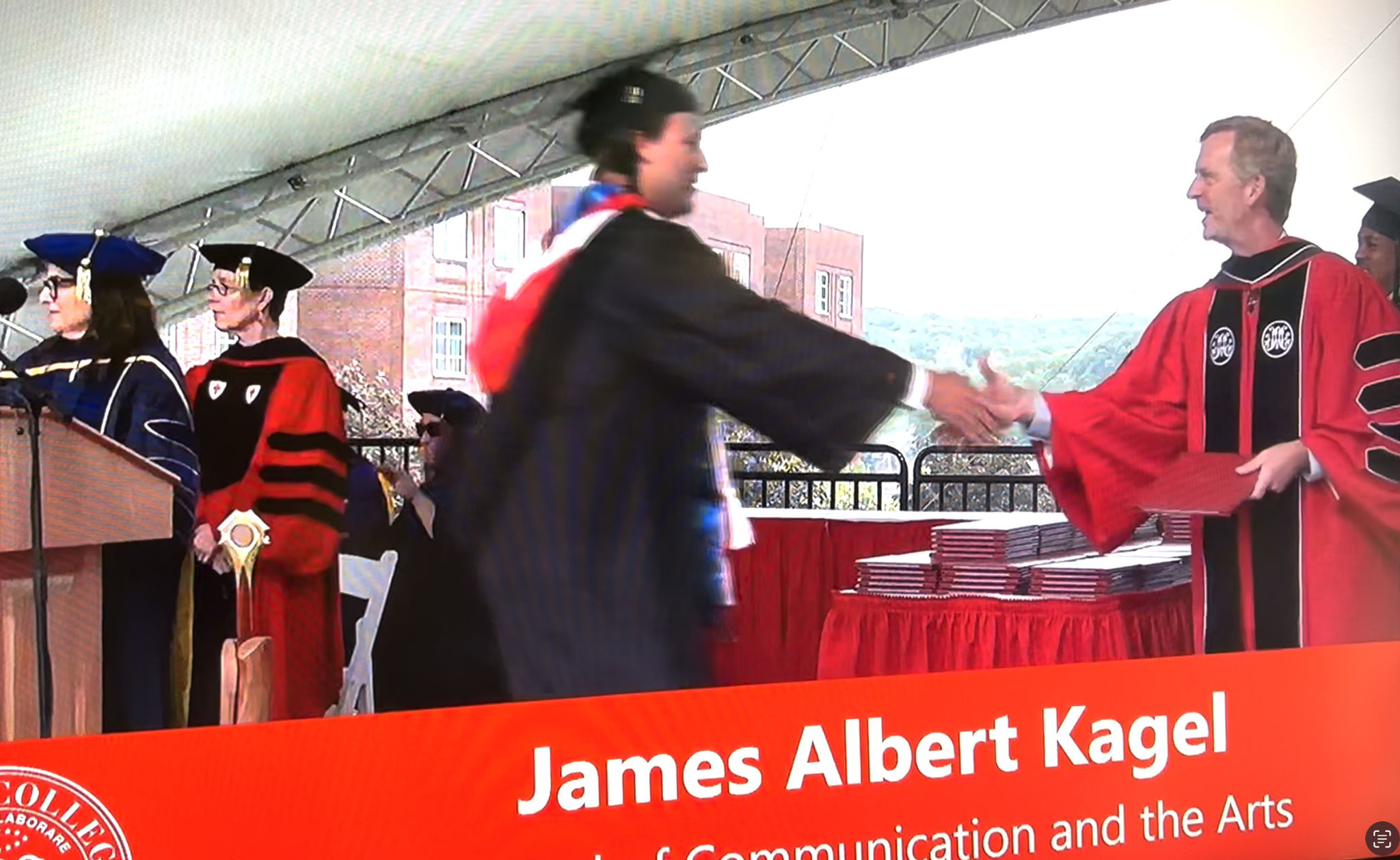 Jack walking across the stage