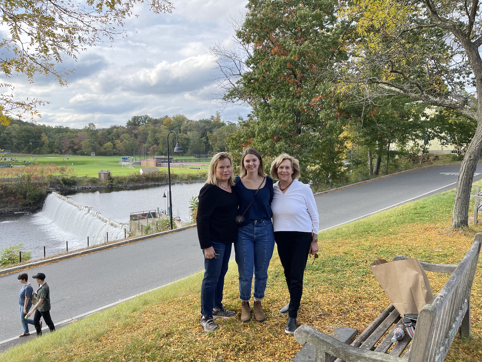 Celeste, Kate, and Lorraine by Paradise Pond, Smith College, 10-16-21