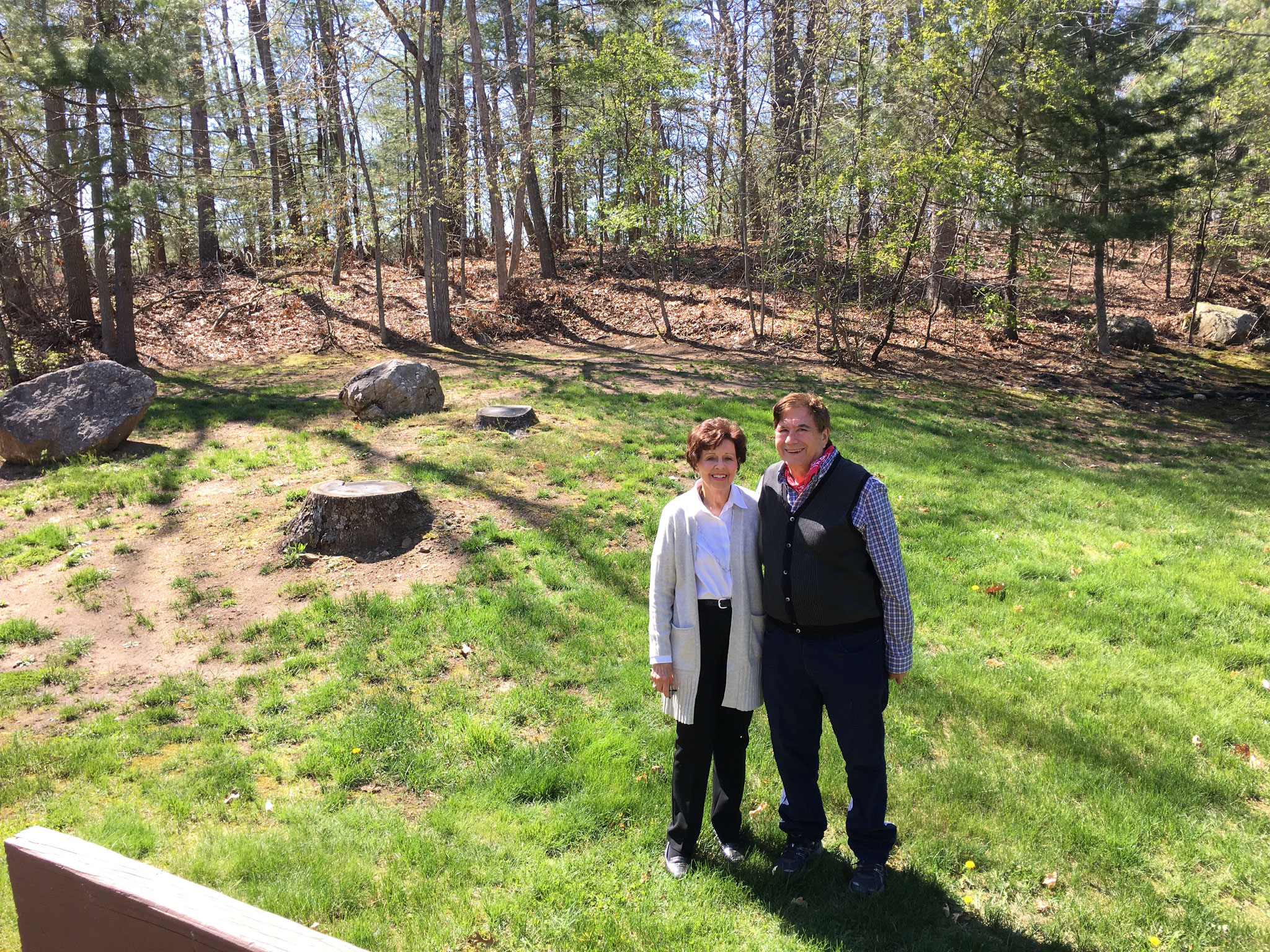 Kathy & John in her backyard, 5-1-2021