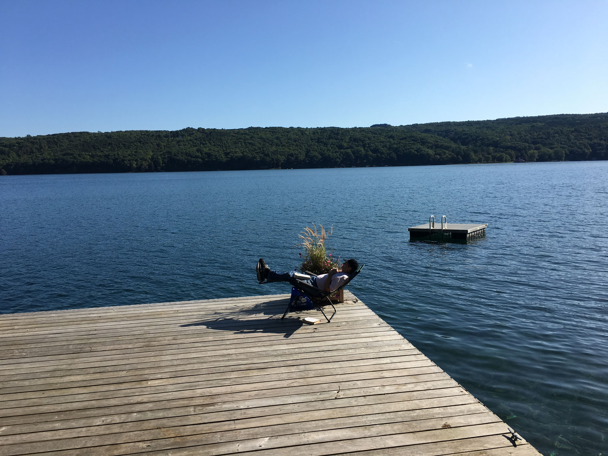 John on a sunny day, Skaneateles Lake