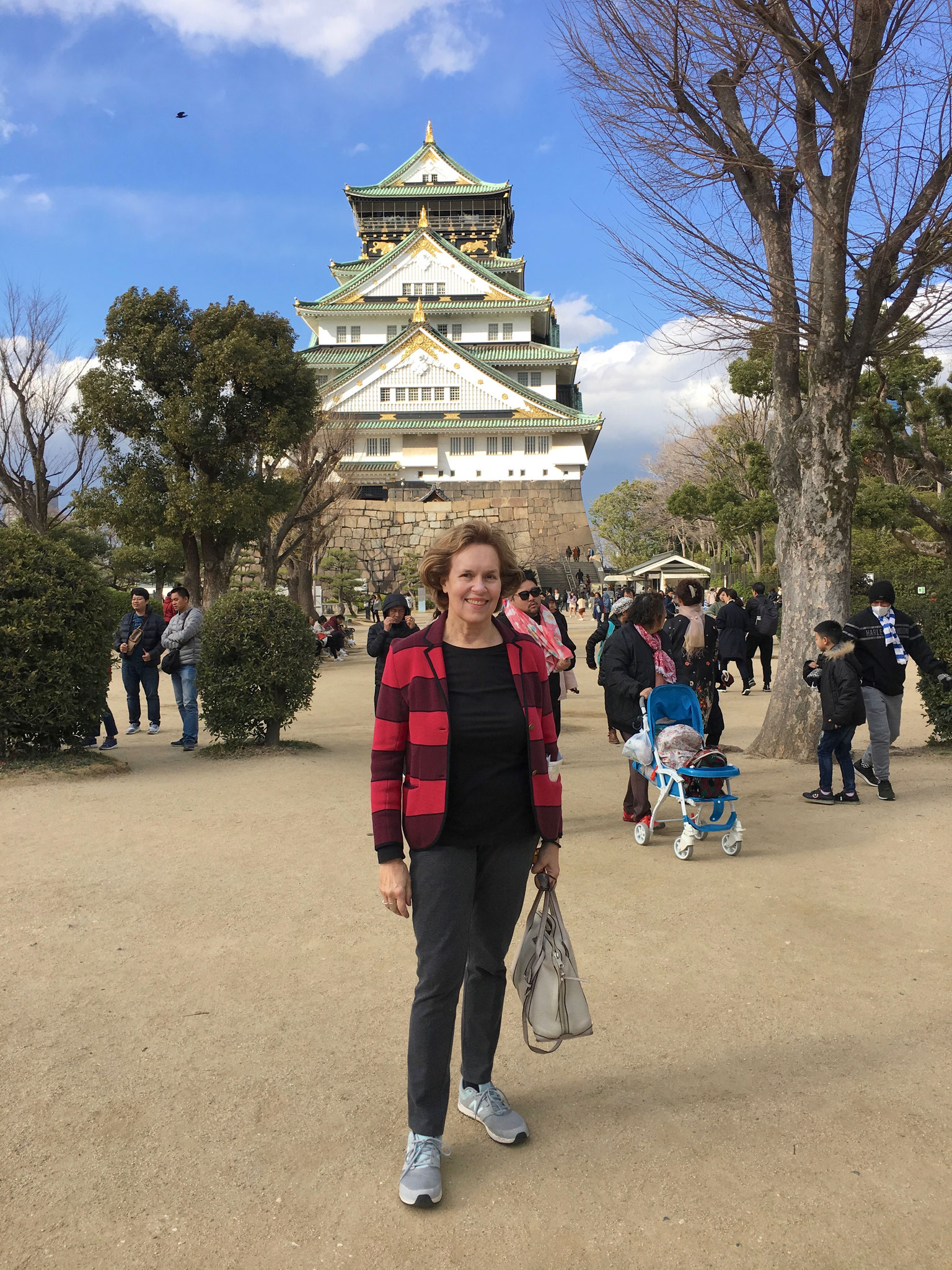 Courtyard, inside moat, of Osaka Castle.