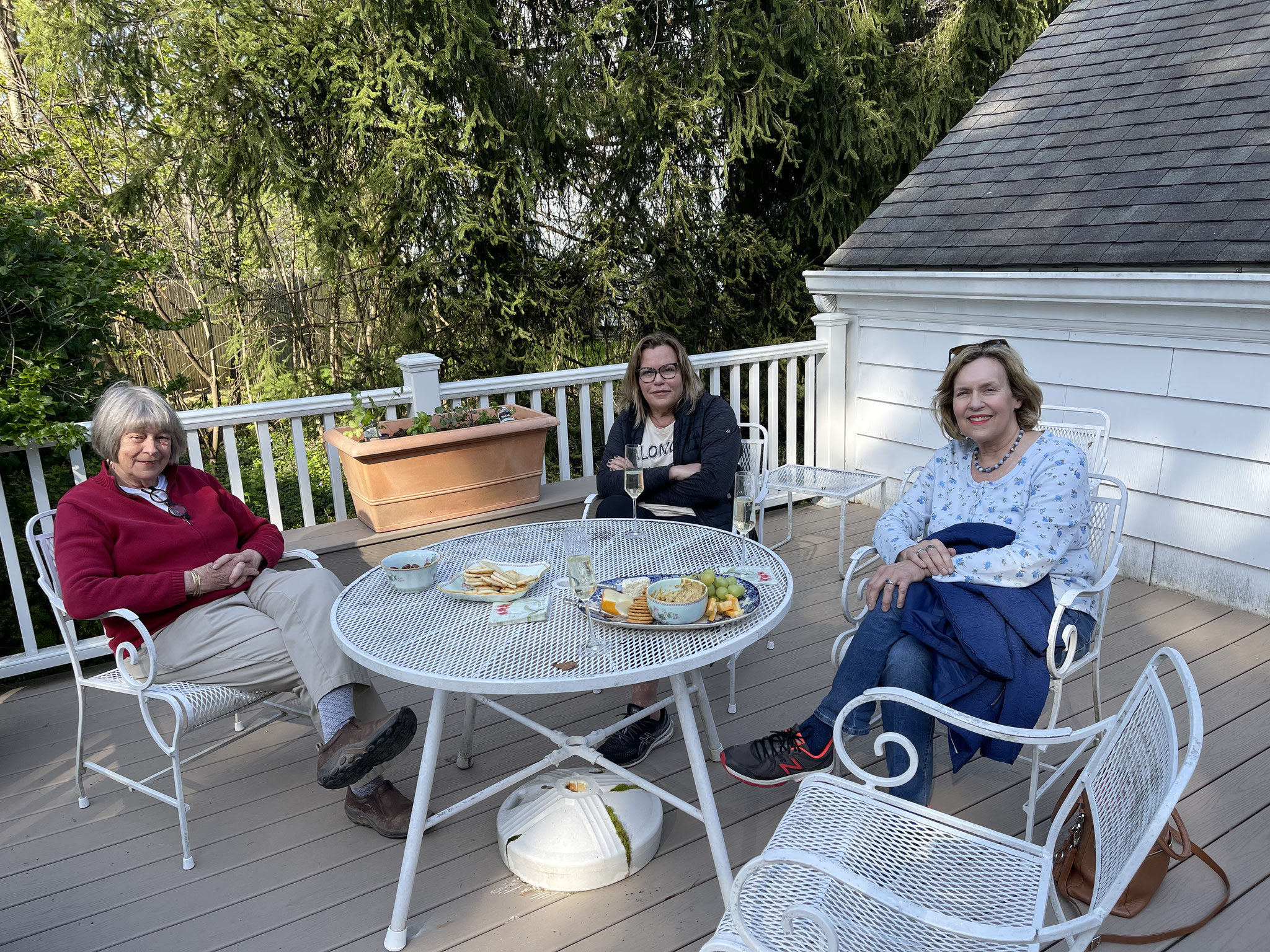 Kathy Kagel Hutchins, Celeste, Lorraine, at Kathy's house in Princeton, NJ, spring 2022