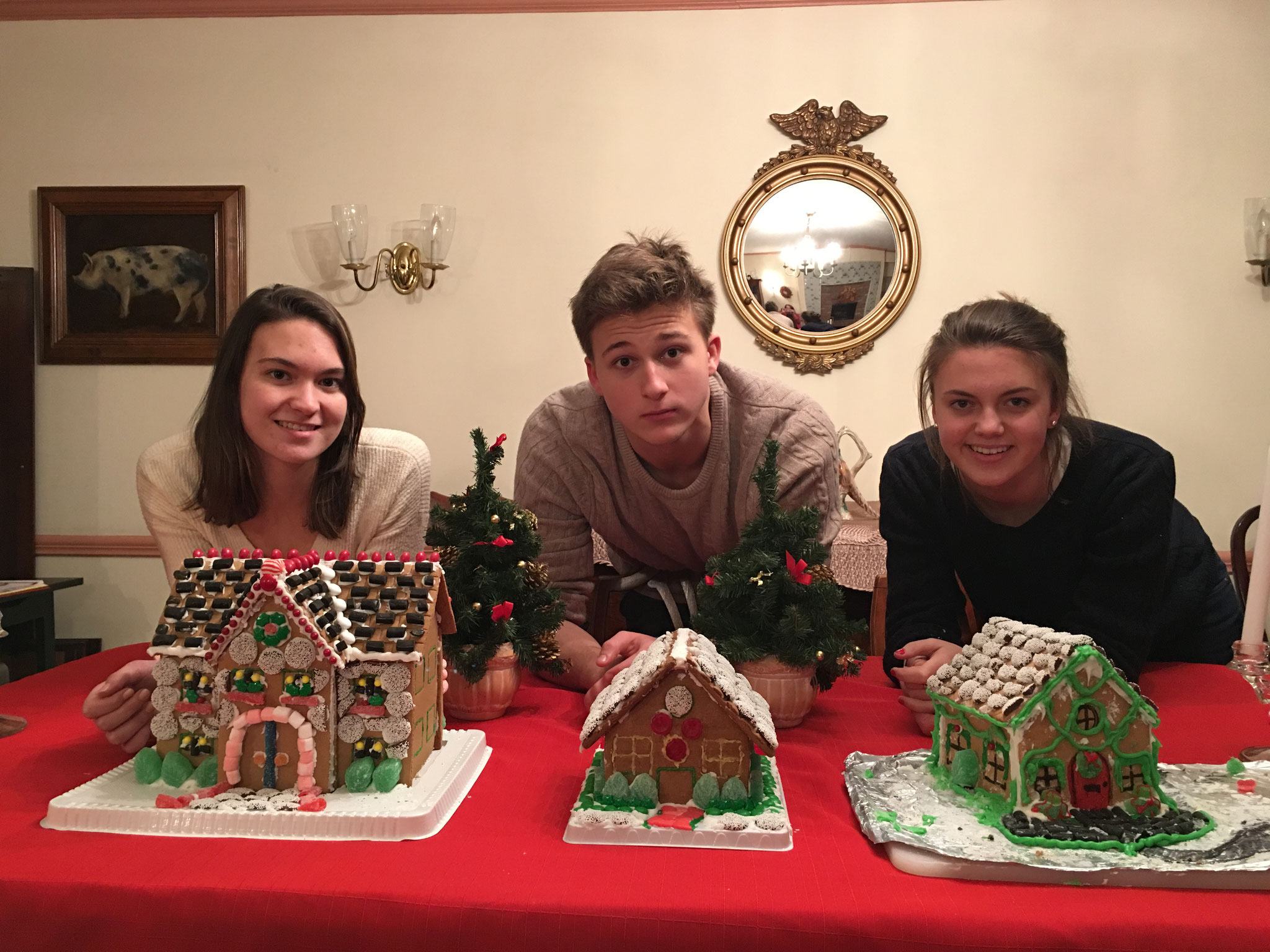 Ellie, Jack and Kate with their gingerbread creations!