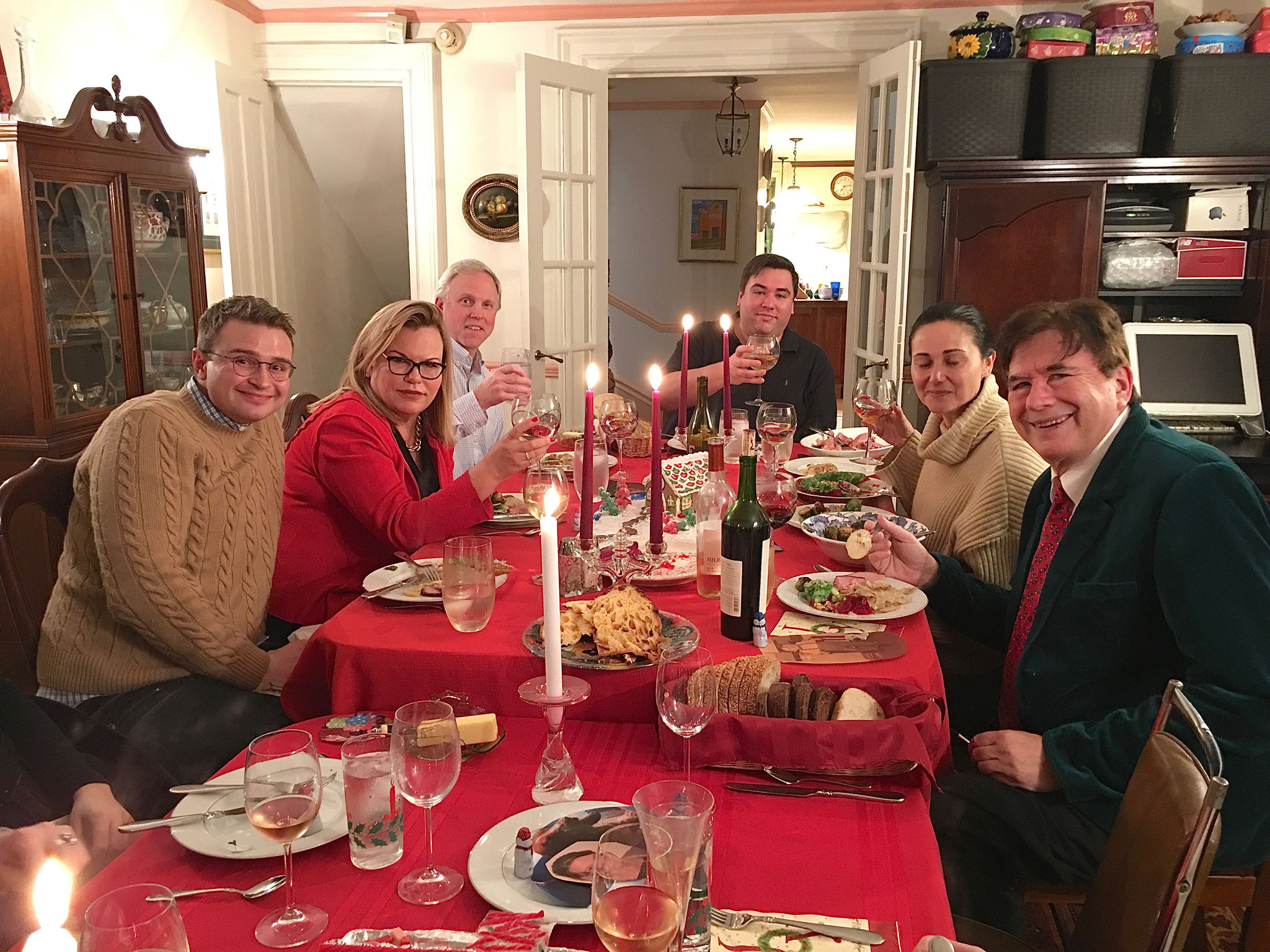 Celeste, Stuart Jr., Greg, Allie & John, Xmas dinner, E. 85th St.