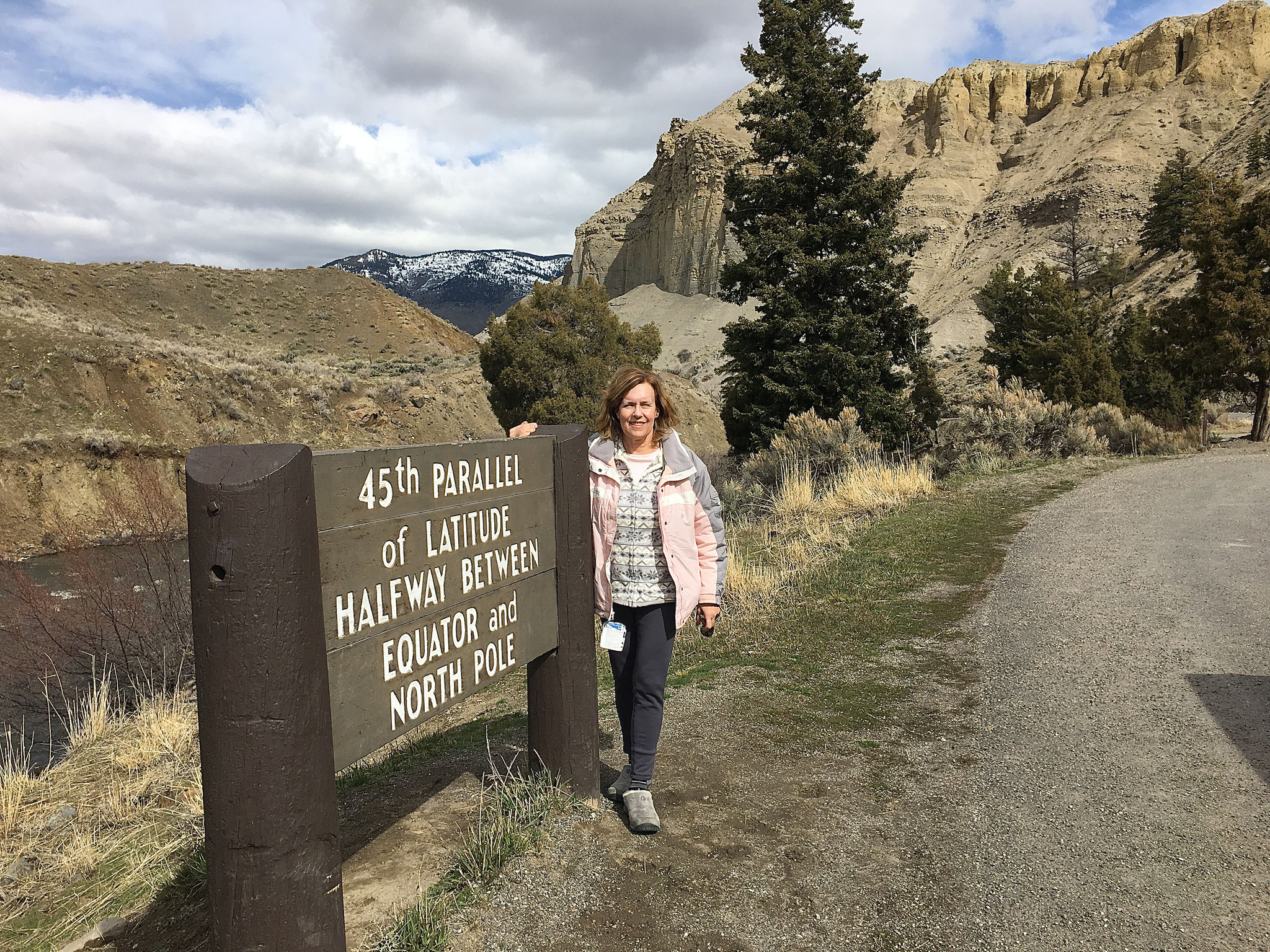 Lorraine in Yellowstone Park, March 2017