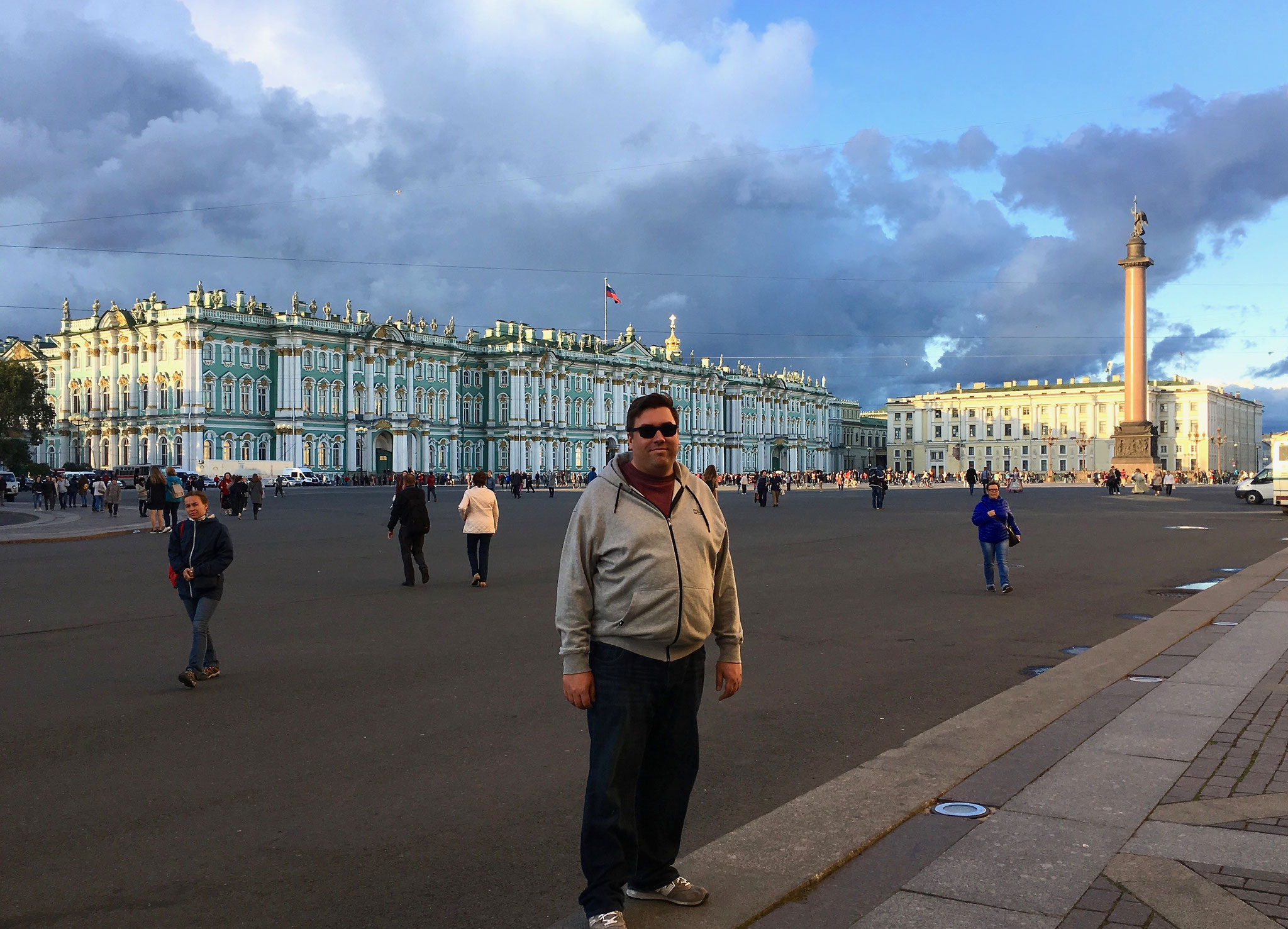 Greg outside the Winter Palace