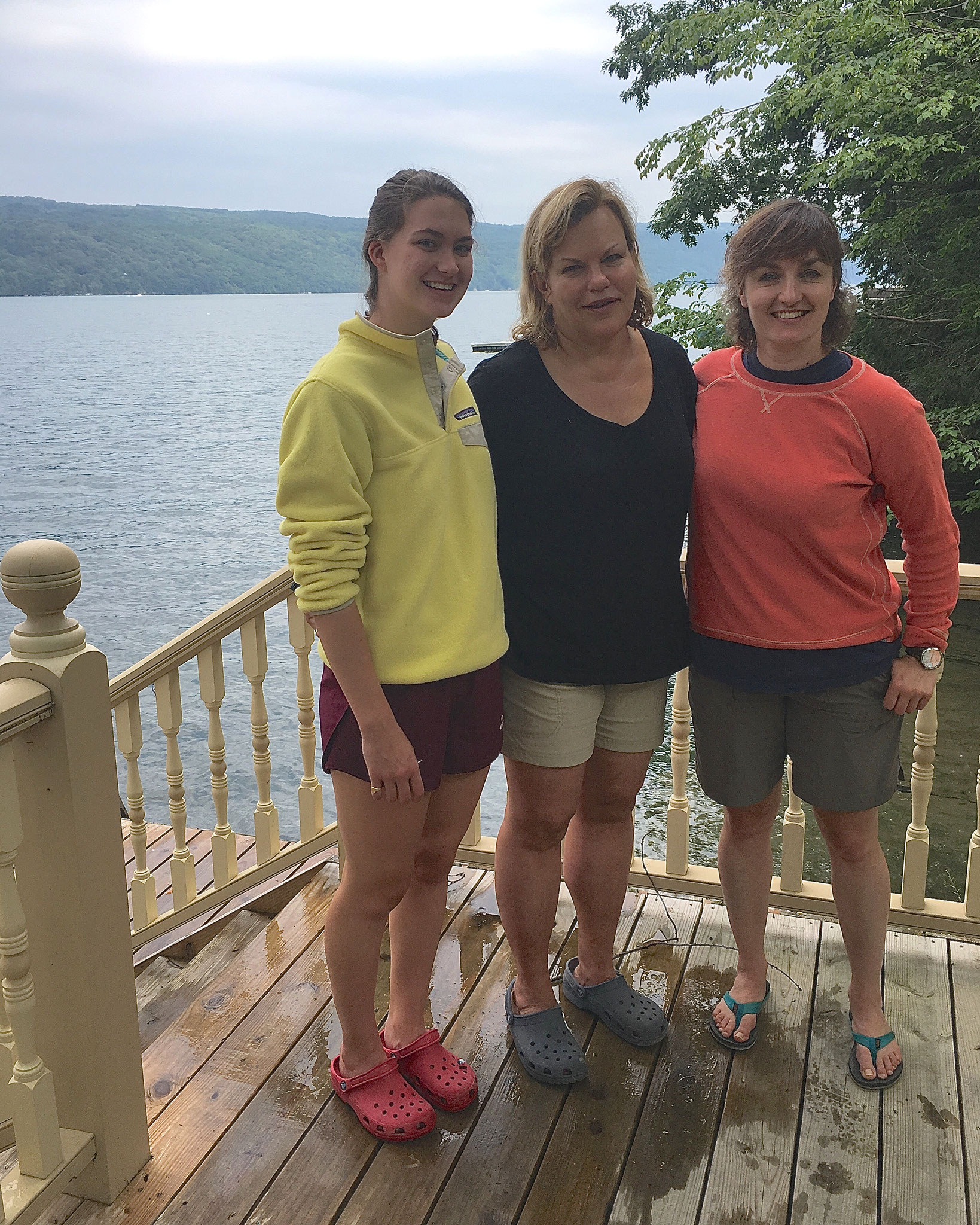 Ellie K., Celeste, & Wendy (Barner), Susan's daughter, at Skaneateles Lake, 7-2017