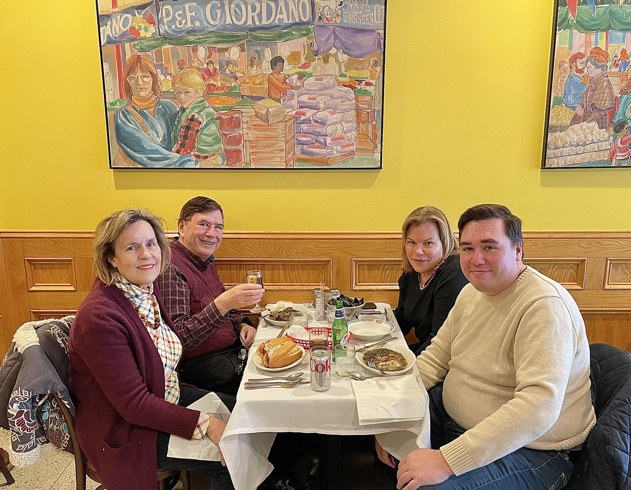 Lorraine, John, Celeste, Greg in the Italian section of Philly, March 2023