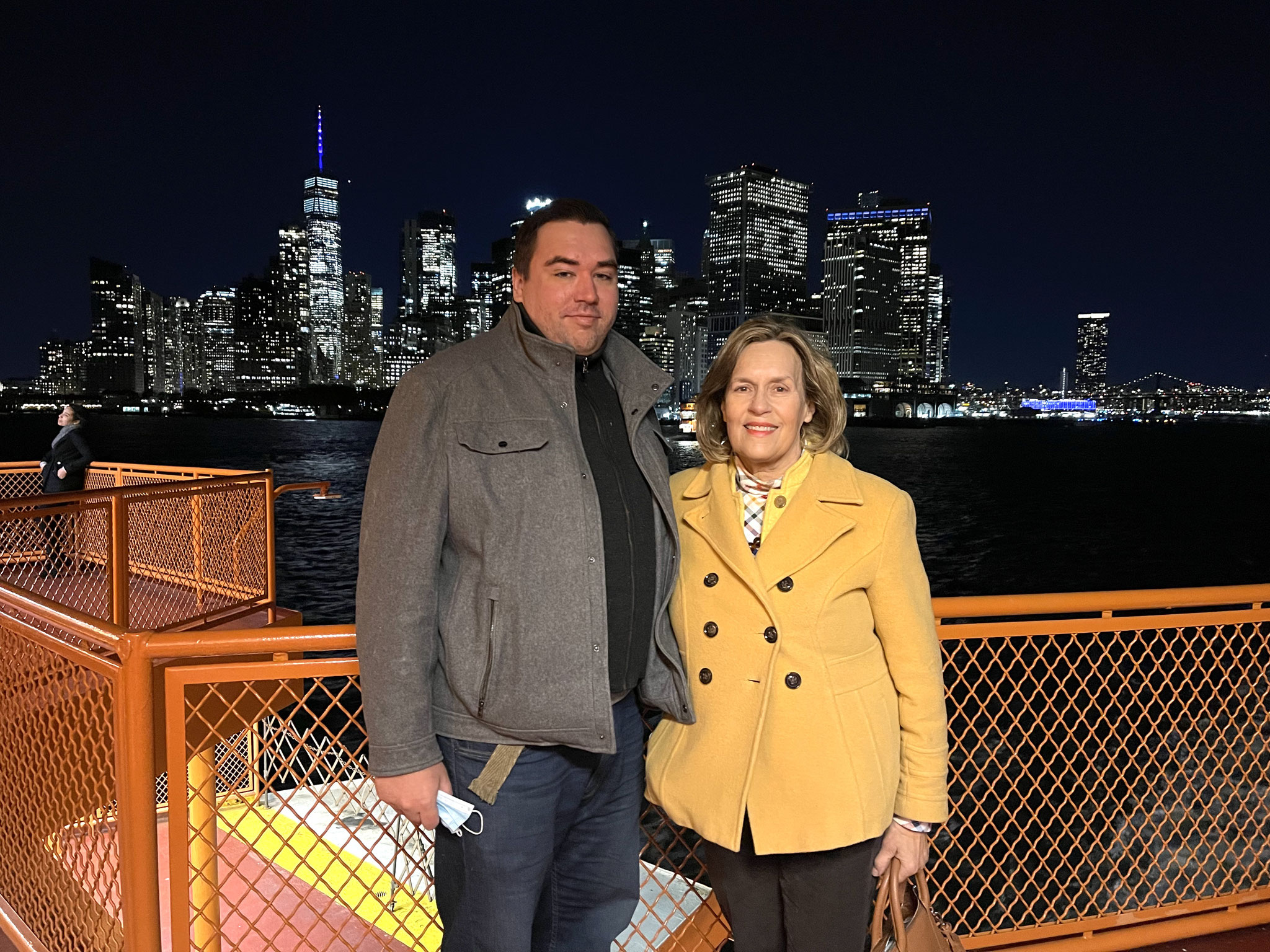 Greg & Lorraine on the Staten Is. ferry going to a doo-wop Xmas concert 12-3-2021