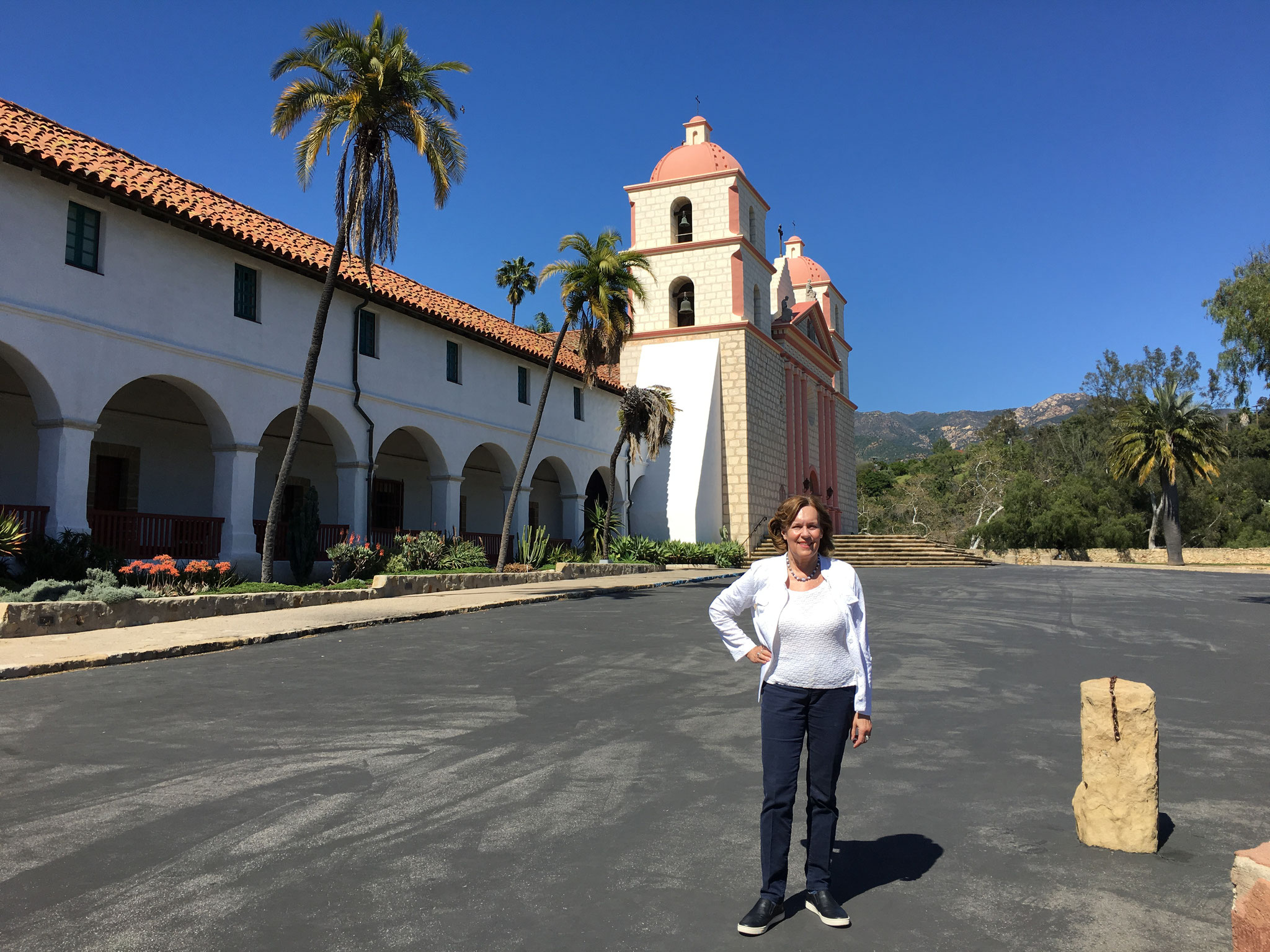 Lorraine at the Santa Barbara mission, March 2017, Santa Barbara, CA