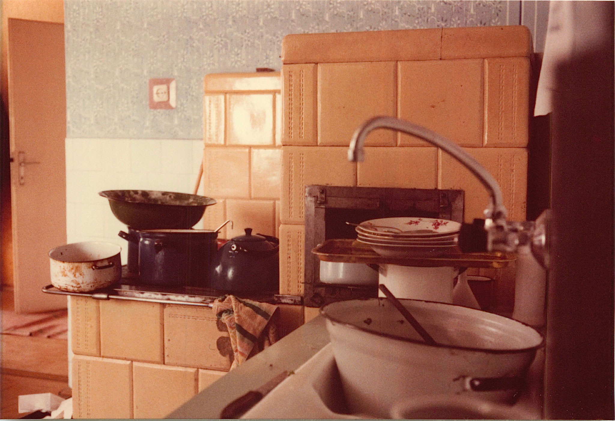 Jadwiga's kitchen with wood burning stove