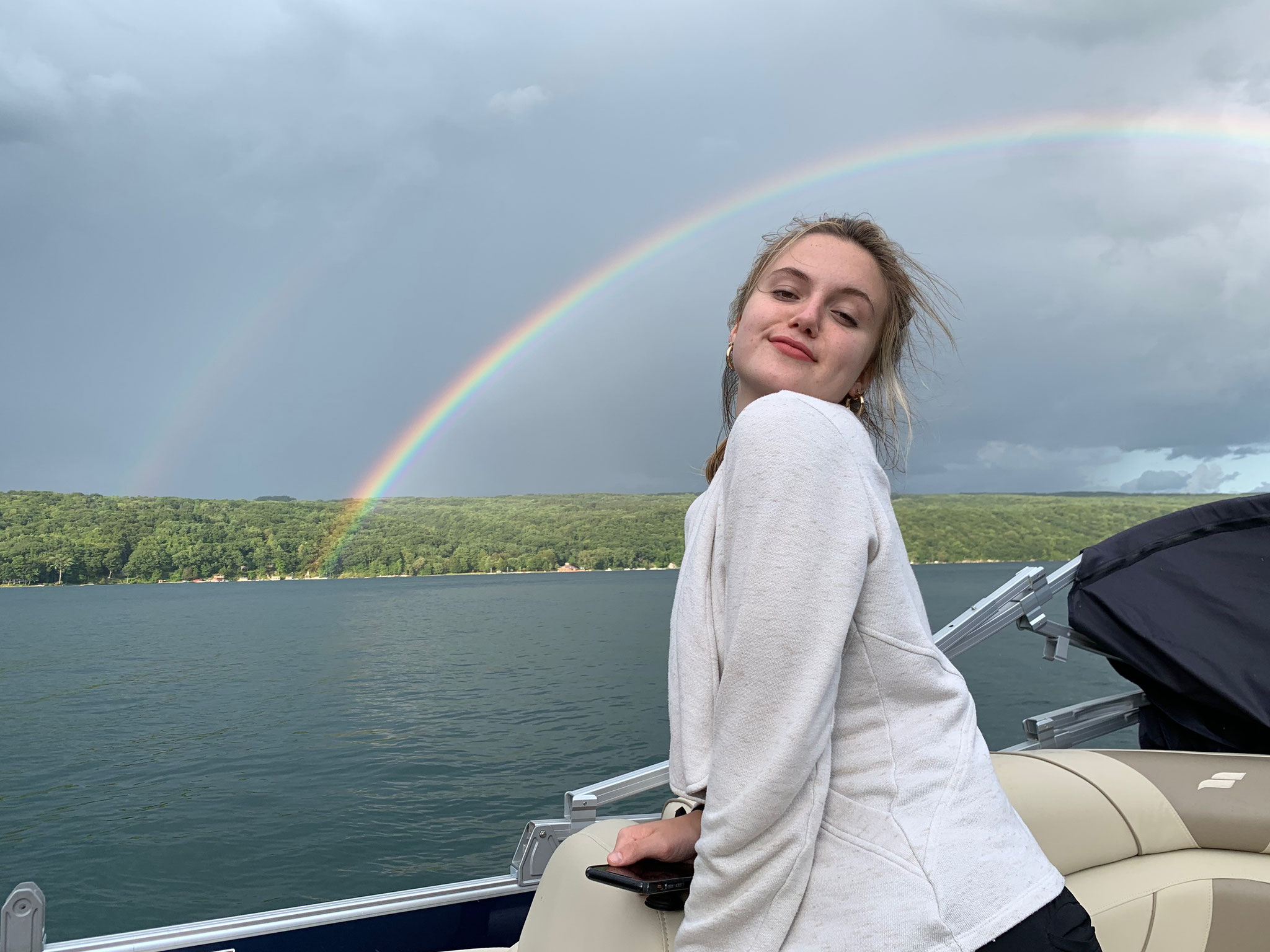 Kate and the Rainbow!! over Cyndi and Nick's camp!