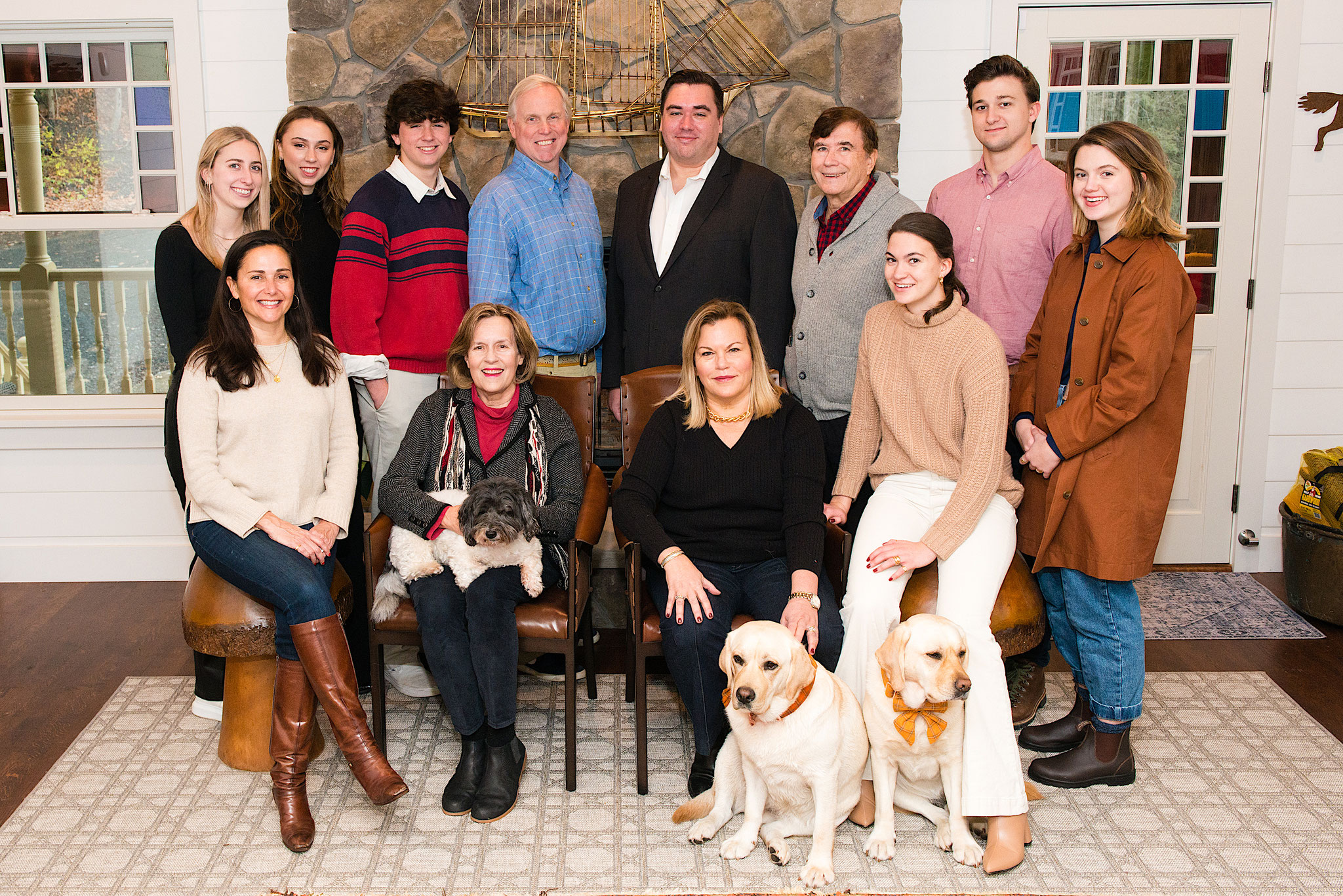 Allie, Lorraine, Celeste, Ellie. Back: Emma, Gabby, Stuart 3d, Stuart Jr., Greg, John, & Jack Thanksgiving 2021, Skaneateles Lake