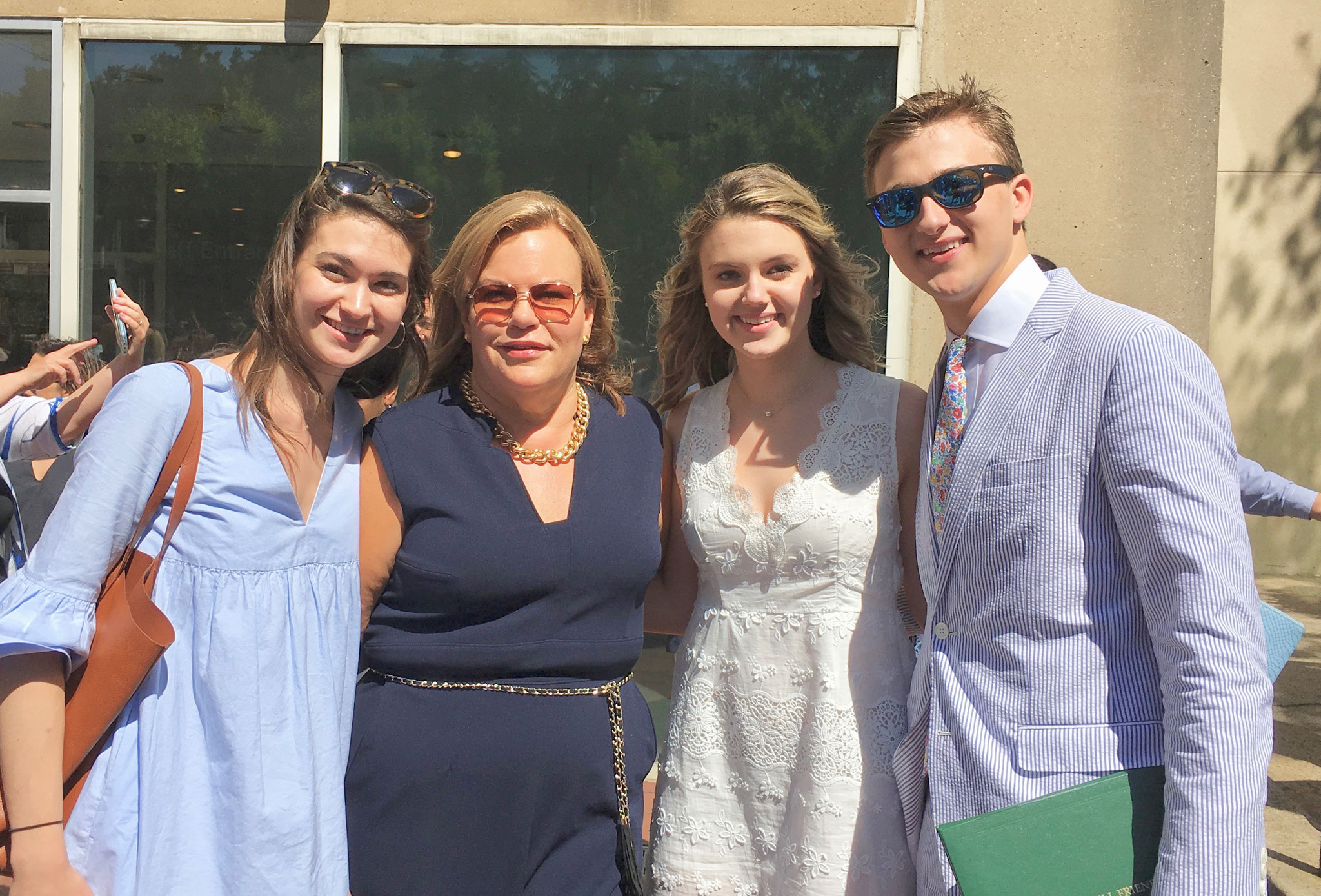 Ellie, Celeste, Kate & Jack, at Kate & Jack's graduation, June, 2019