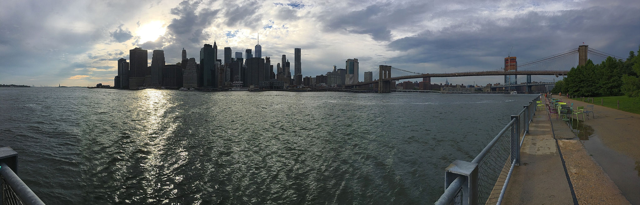 Lower Manhattan and the Brooklyn Bridge, 8-2-17