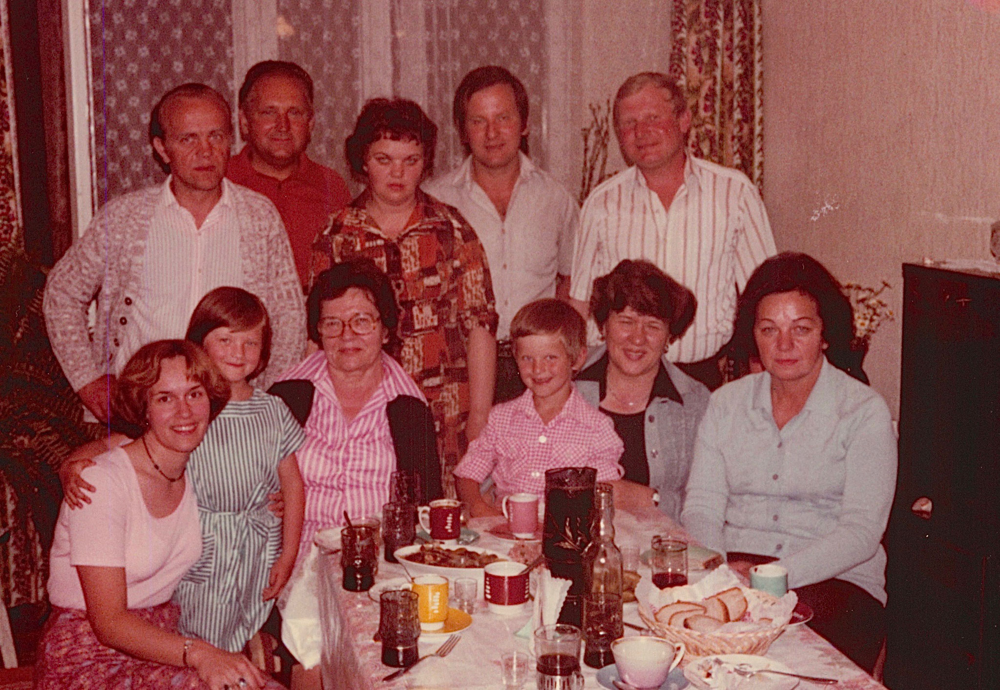 Back: Neighbor, father of Stanley's wife; Halina (Stanley's wife), Stanley (Walter's son), & Genek  Front:  Lorraine Gudas, Margaret, Mayme, Adam, Eleanor, Stanley's mother-in-law.