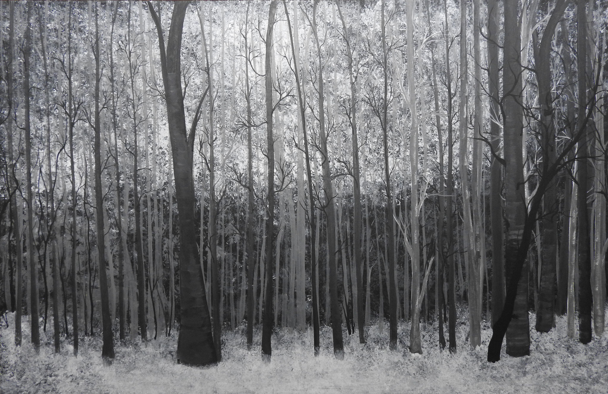 "Black and white... forest" -  acrylic, canvas 75Х115, 2016