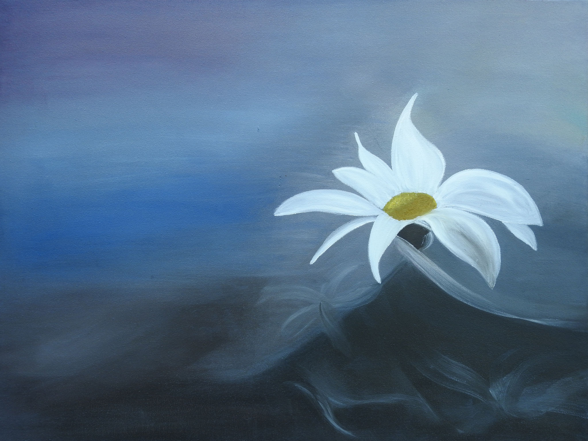 "White flower"   - oil, canvas 60x80, 2016