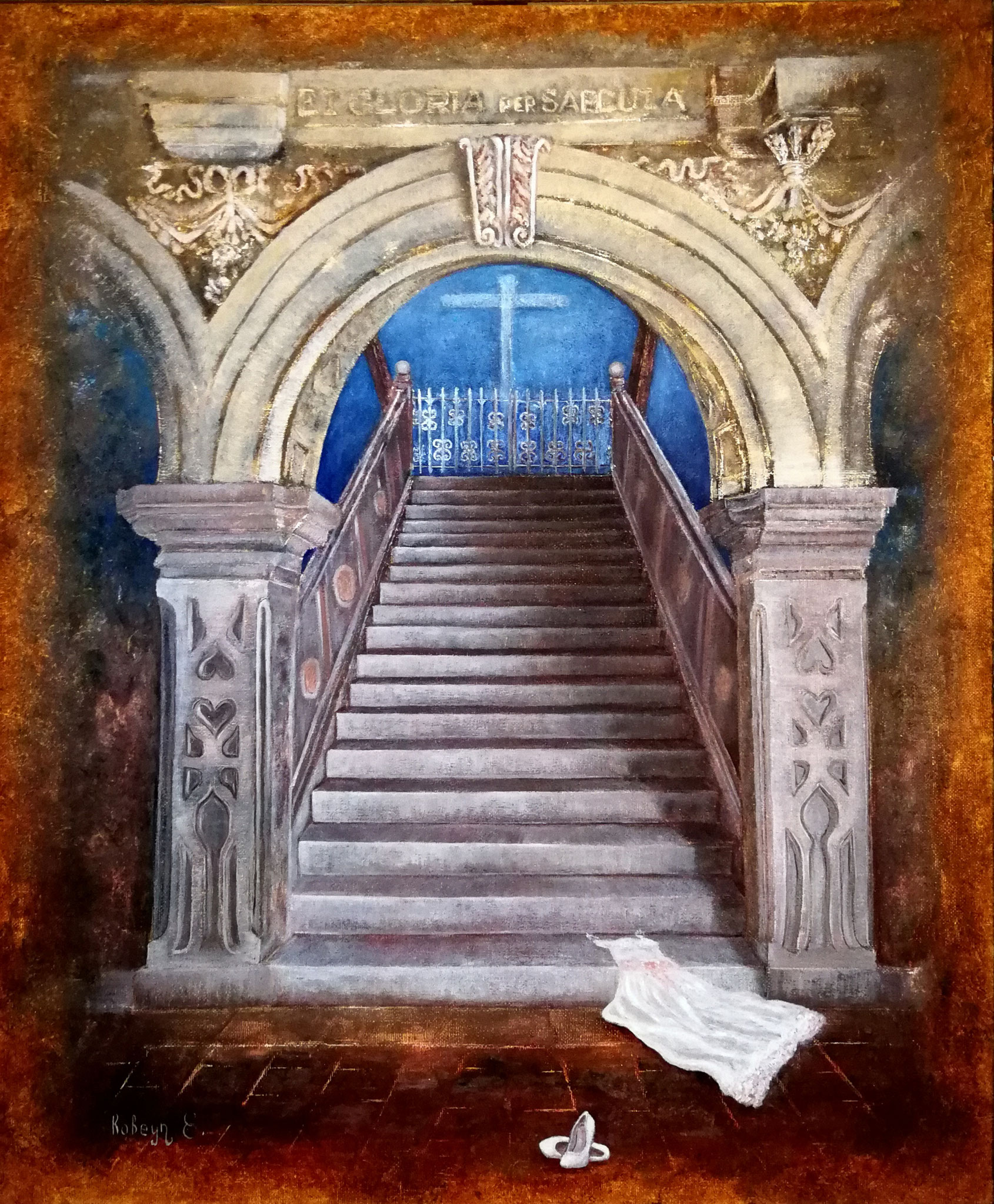 "Monastery" - oil, canvas 60х50,  2018.  Inspired by the architecture of Granada 