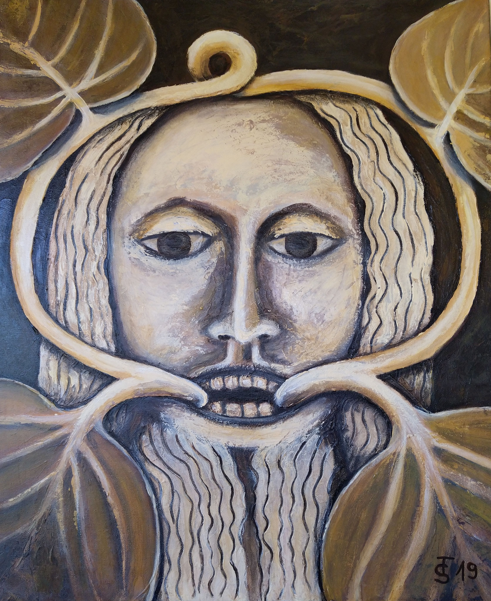 Green Man  _  (Acryl auf Leinwand, 50 x 60 cm)