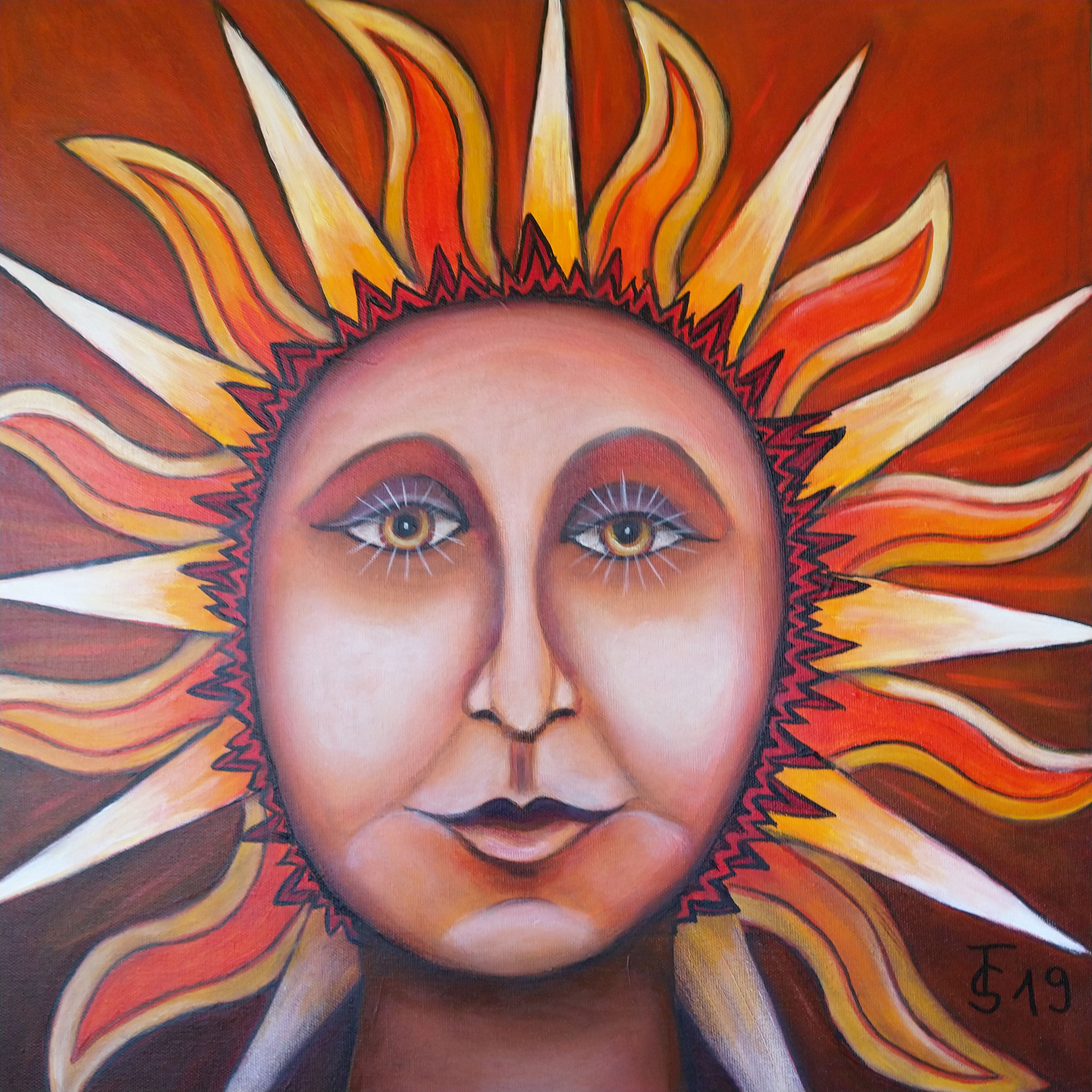 Sommer-Göttin   _    (Acryl auf Leinwand, 50 x 50 cm)