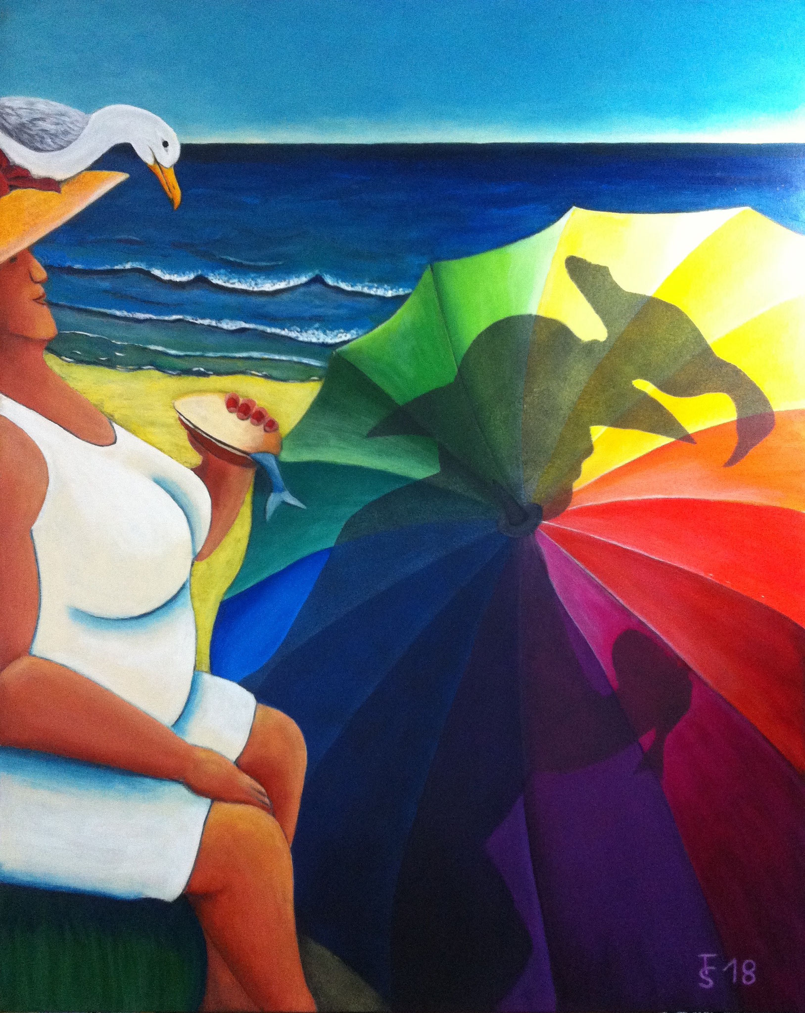 Strandperle  _  (Acryl auf Leinwand, 100 x 80 cm)