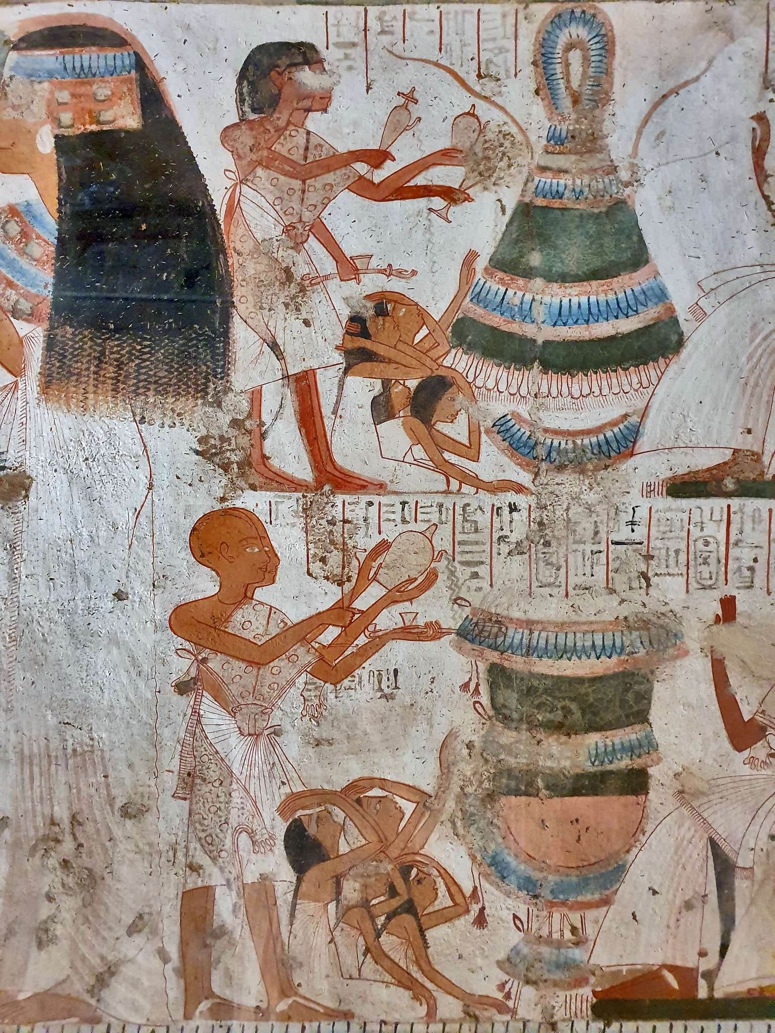 Pleureuses dans la tombe de Userhat, (TT51) XVIIIe dynastie. © P. Kersalé 2022-2024.