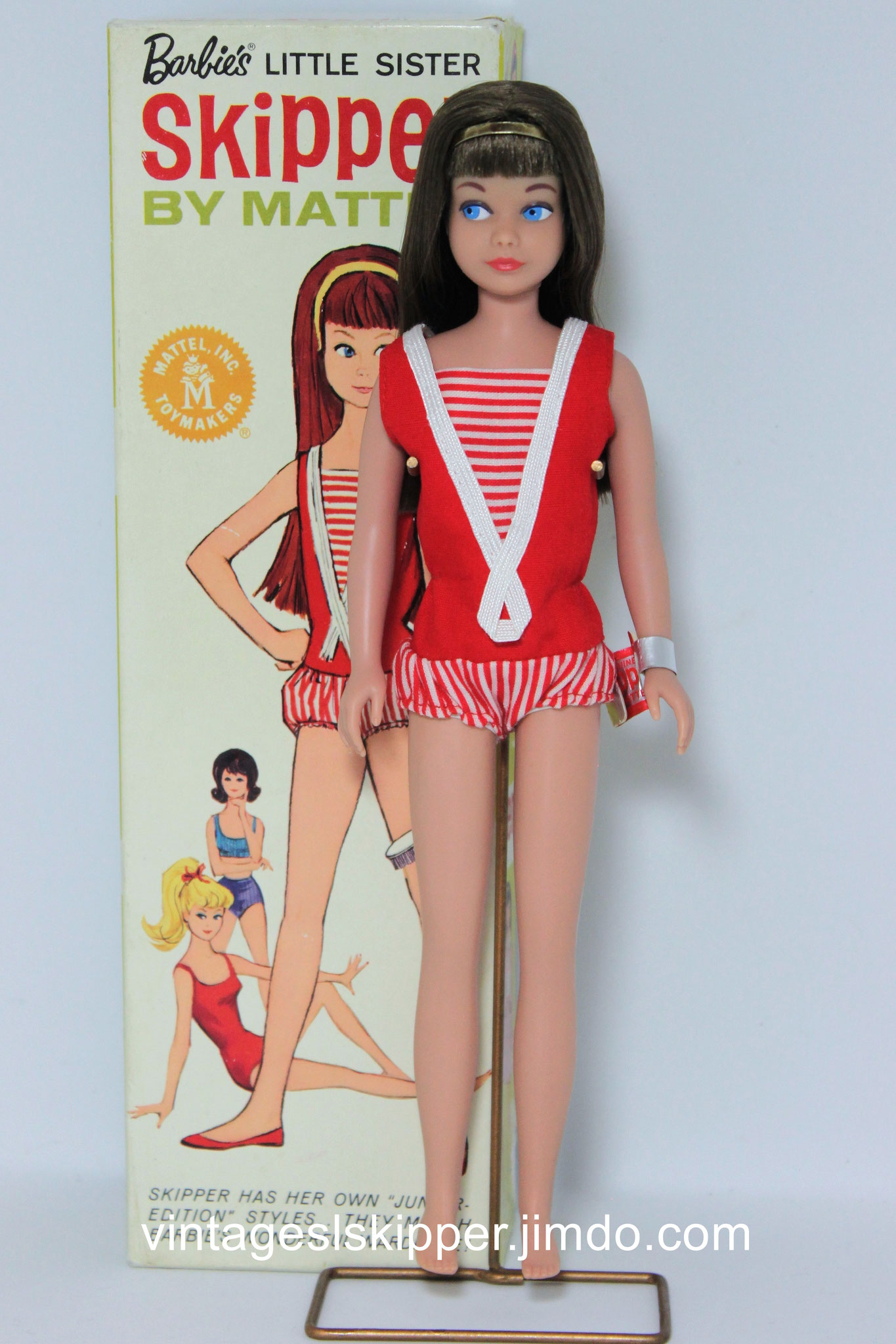 Vintage Barbie Skipper Doll Two Tone, Brunette, Mattel 1960's