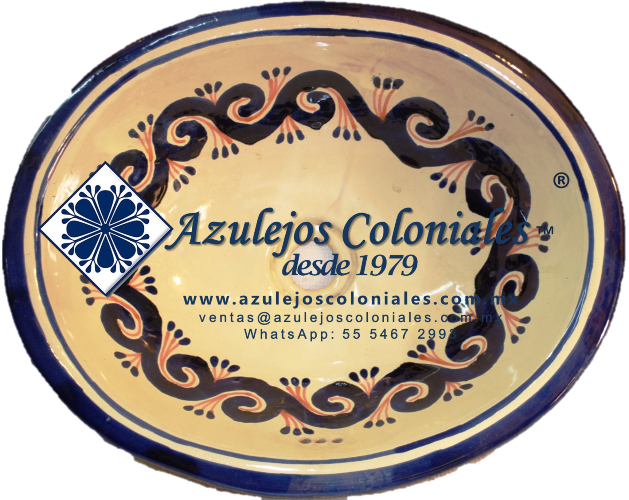 Greca Azul con Terracota