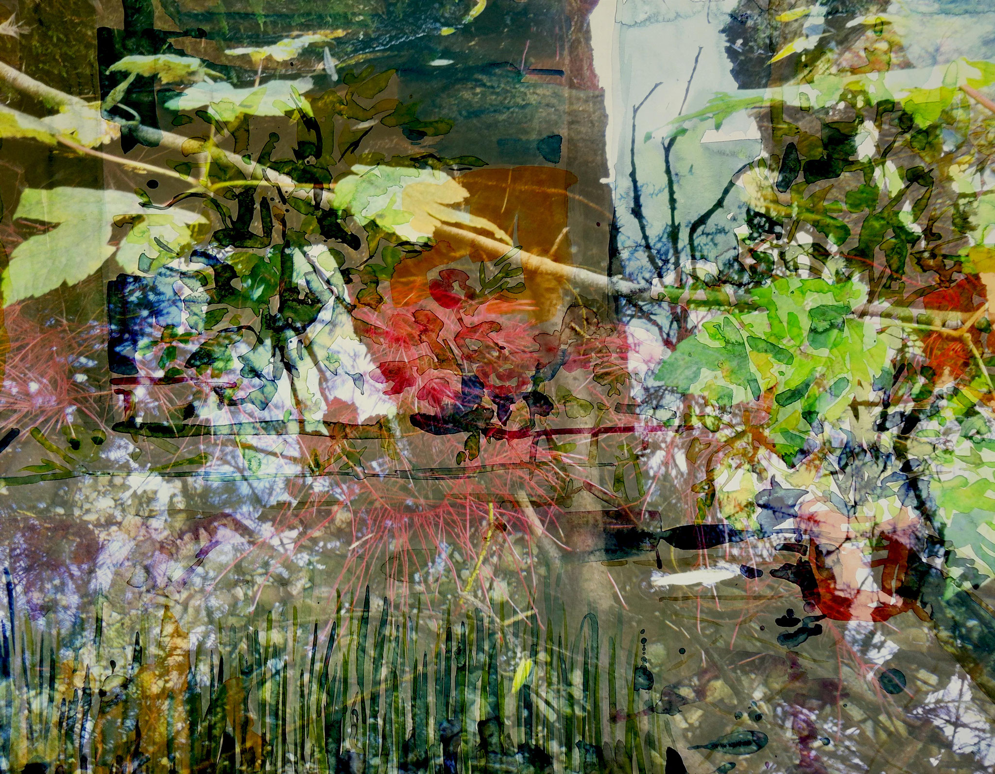 "Spiegelung" Mixed Media Fotodruck 66 x54 cm