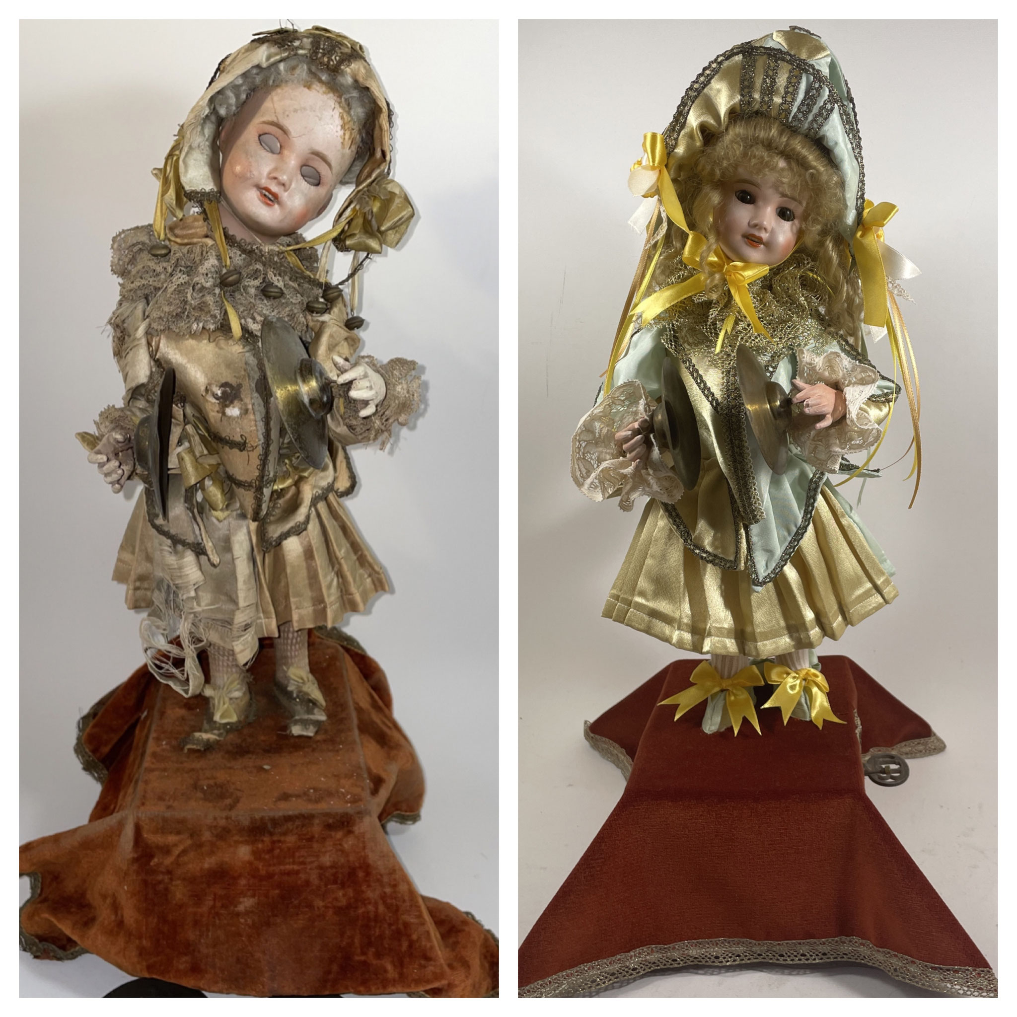 Restauration et refaçonne costume d'automate Fabienne mogue 