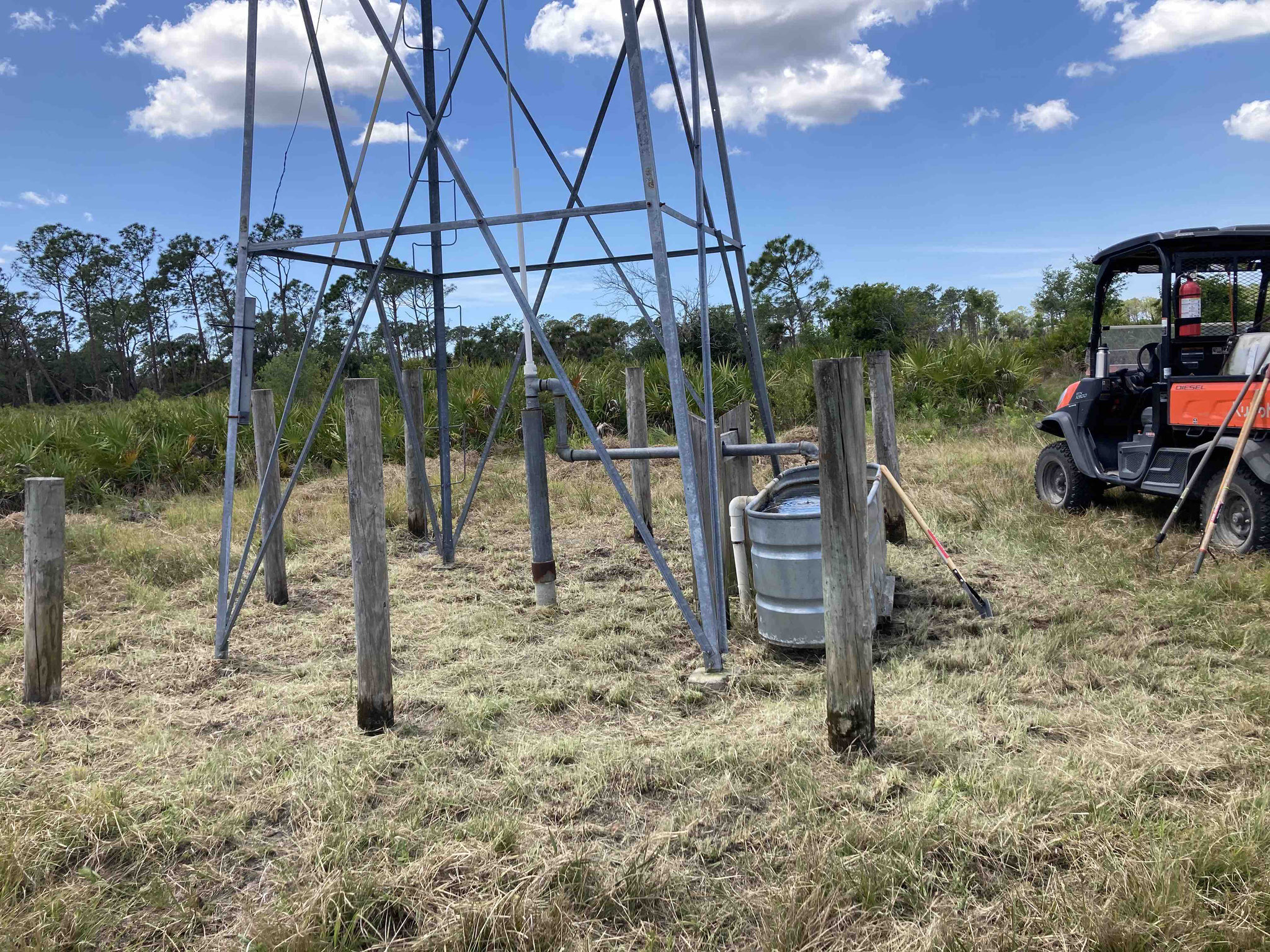 Weedwhacked windmill, benches, campsites, walk-throughs