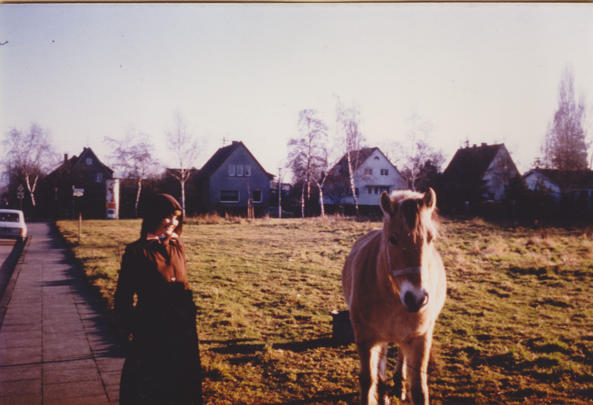 Freie Felder mit Blick auf die untere Rhenusallee ca. 1970