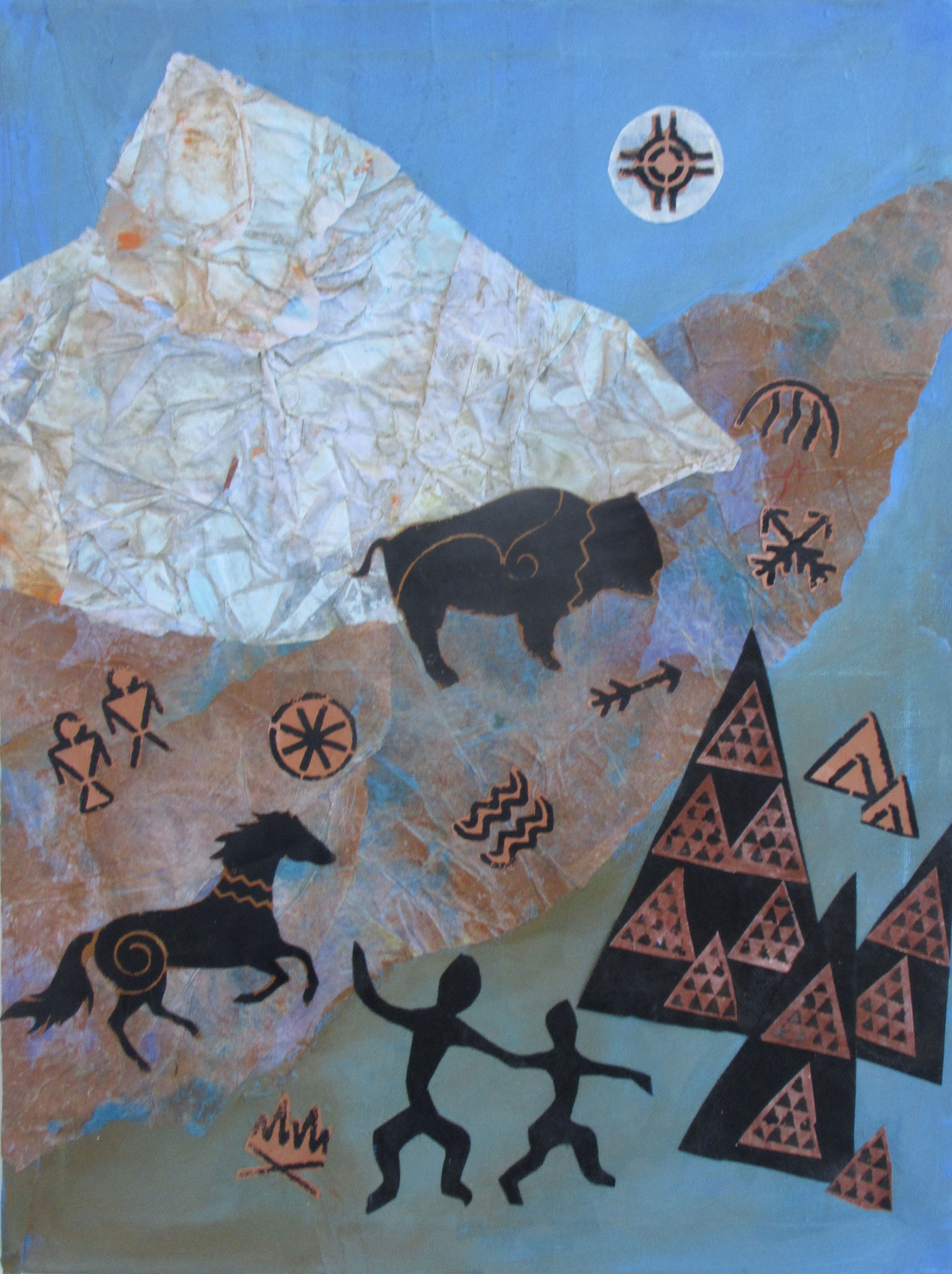 Dinetah (Sacred Lands), mixed media on canvas, 24x18
