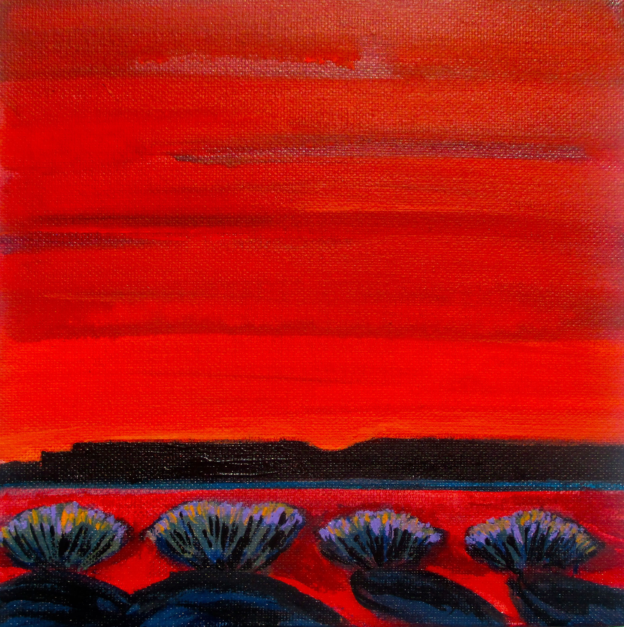Red Sunset, acrylic on canvas, 12 x 12, 2019 SOLD