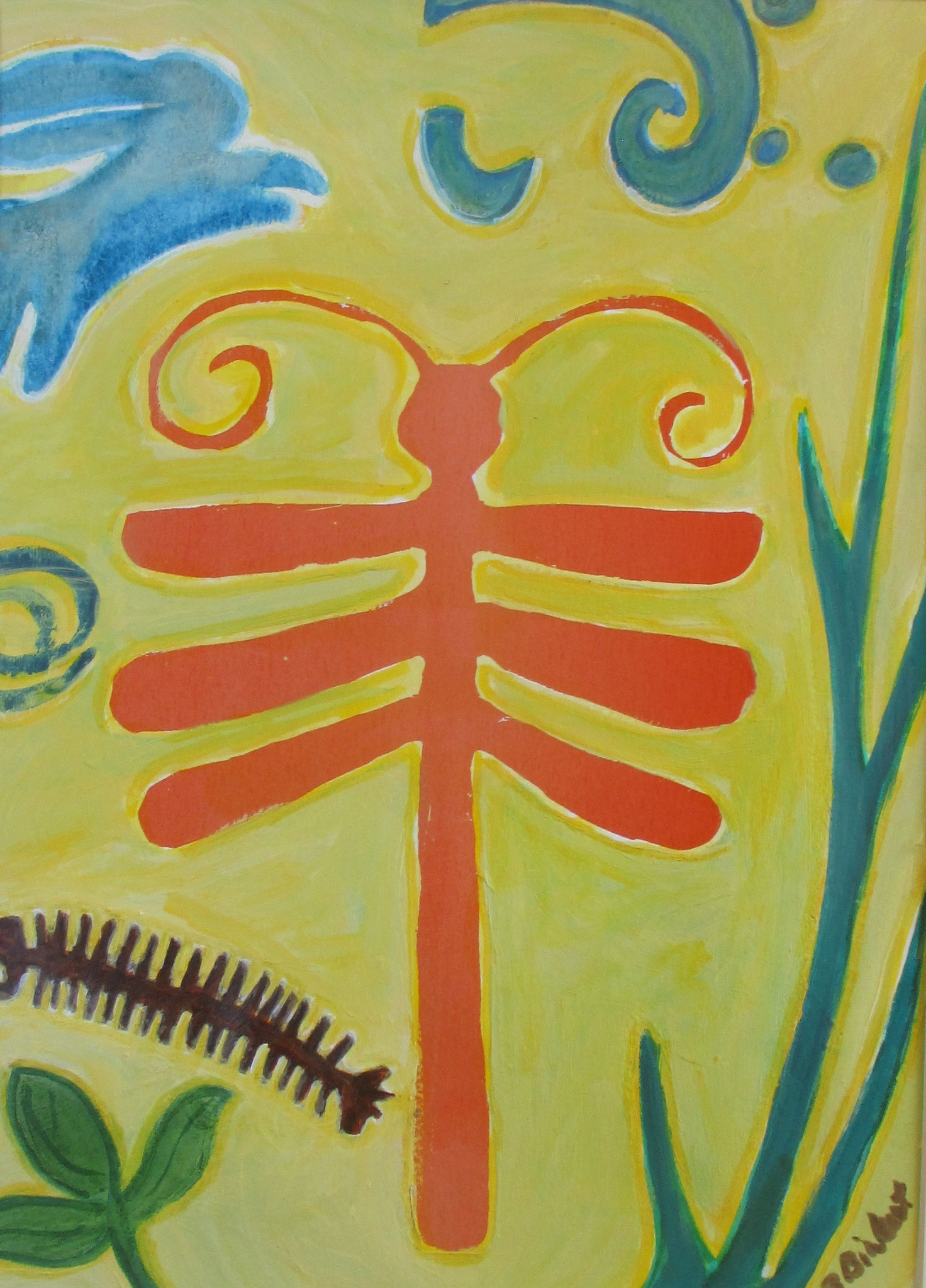 Dragonfly Garden, watercolor, 16 x 20