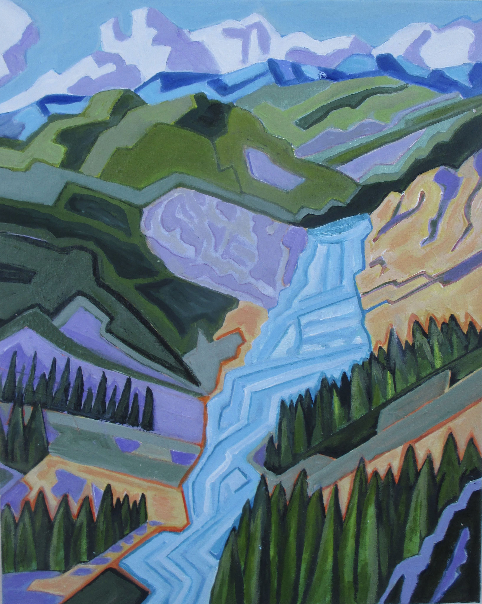 Wild Gila River, acrylic on canvas, 20 x 16