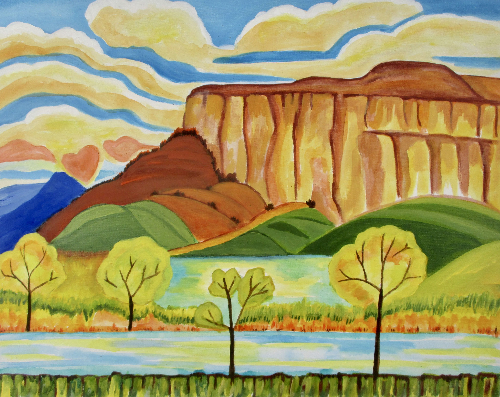 Honeysuckle Clouds, oil on canvas, 28 x 22