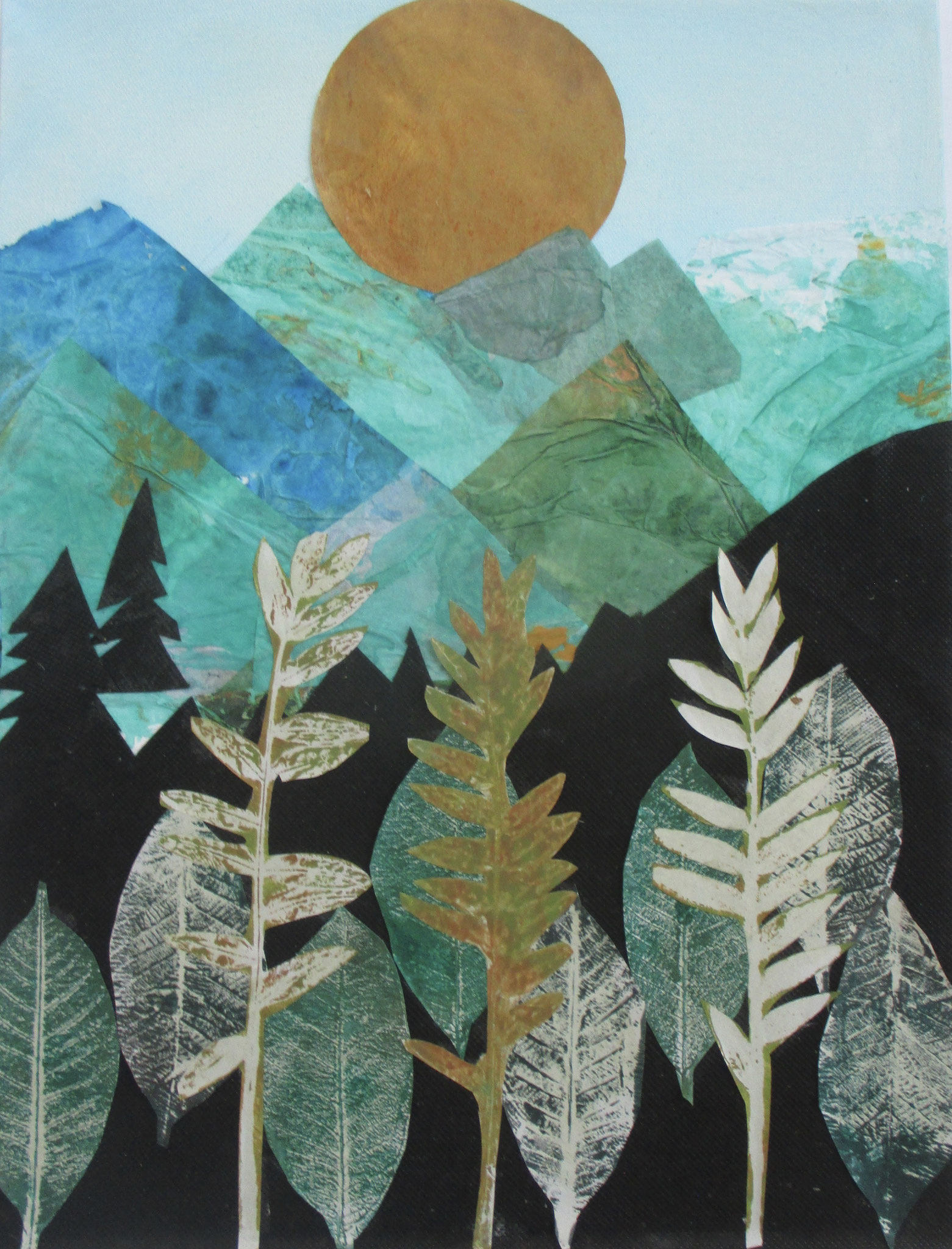 At Dusk, mixed media on canvas, 18 x 14; 16 x 20 SOLD