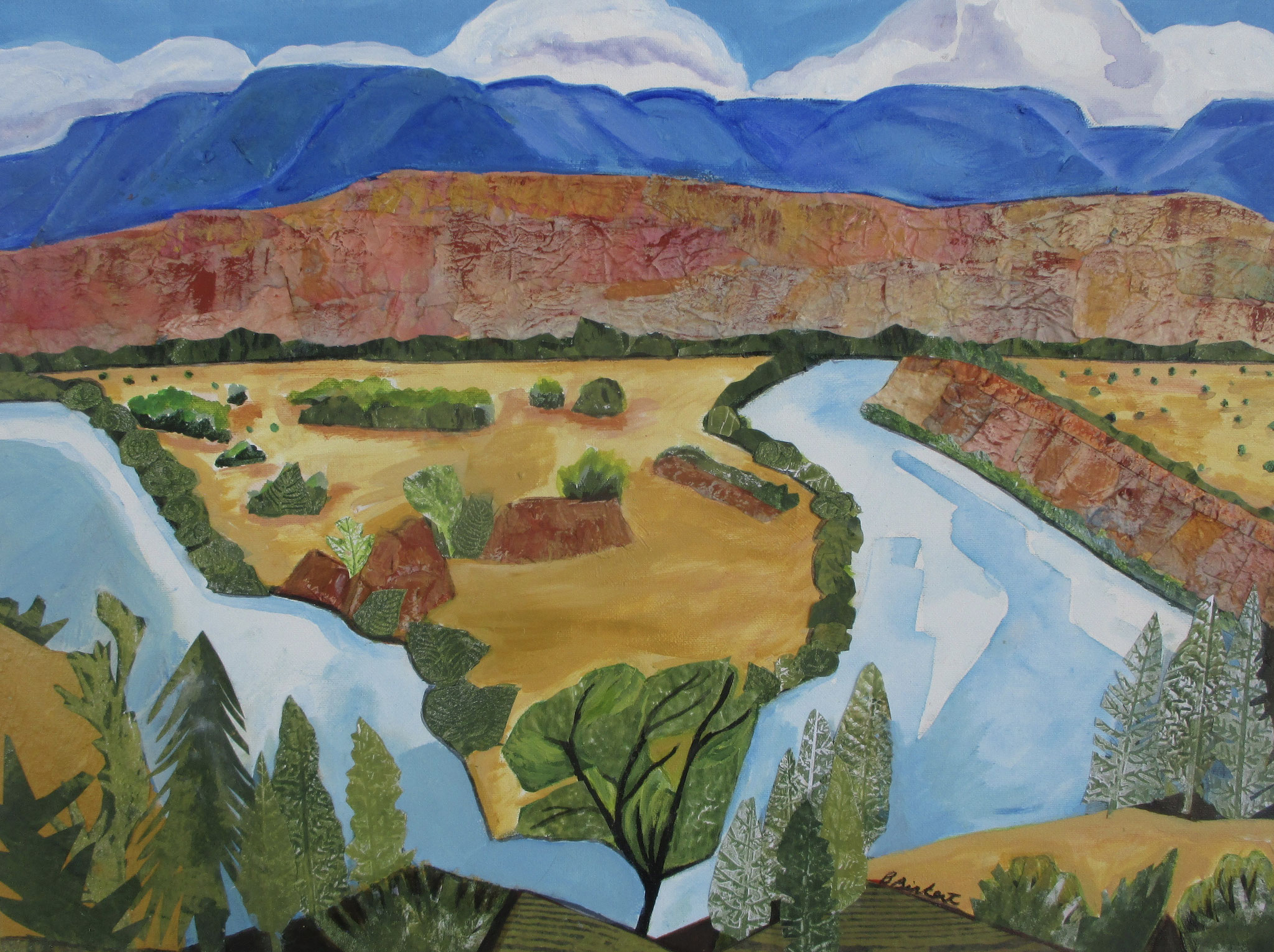 Chama River, mixed media on canvas, 18 x 24