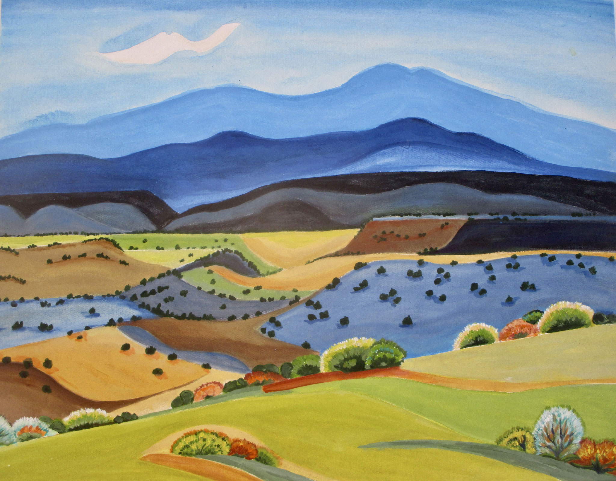 Valles Caldera in Spring, oil on canvas, 28 x 22