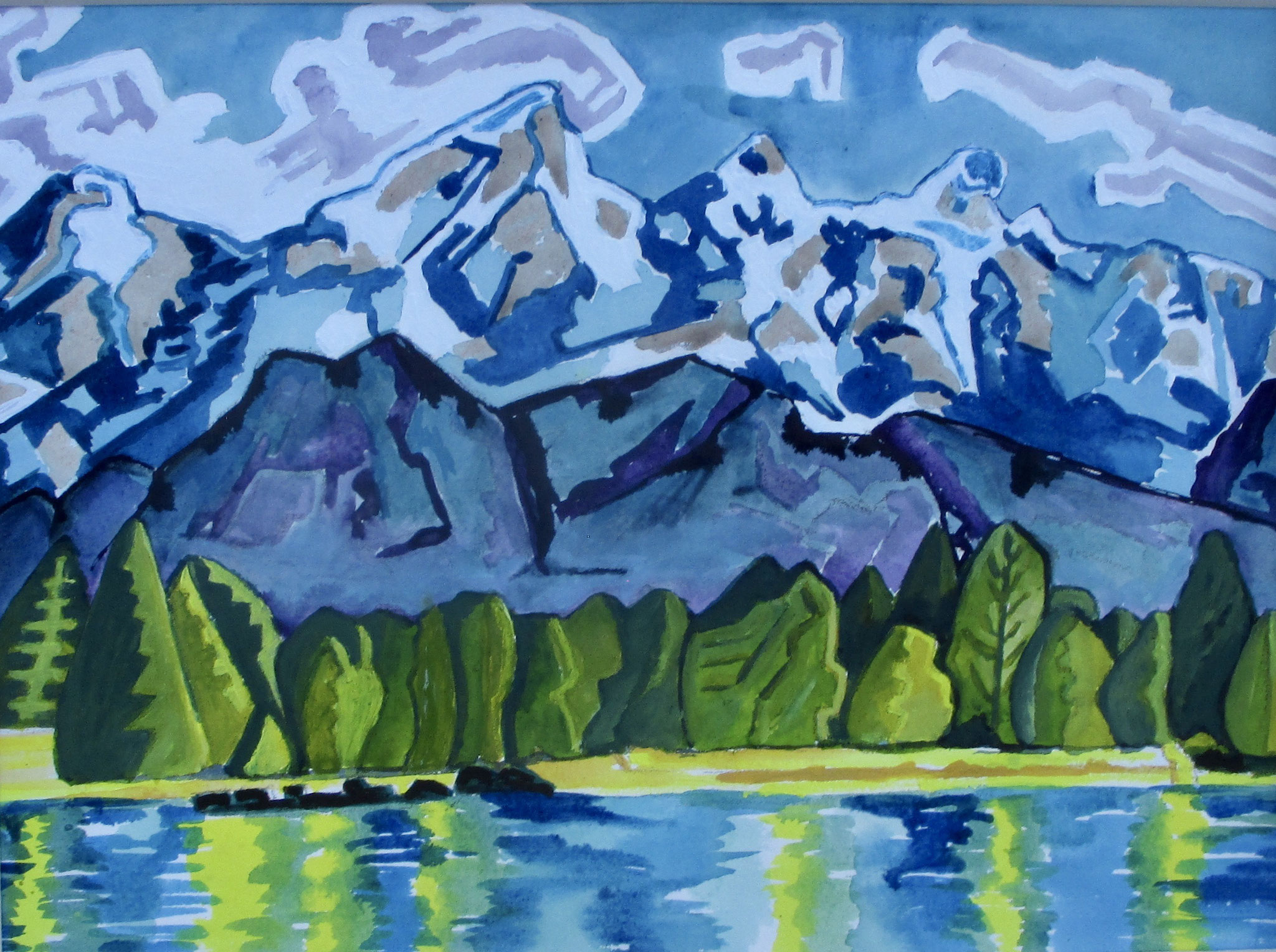 Mountain Lake, watercolor, 24 x 18 SOLD